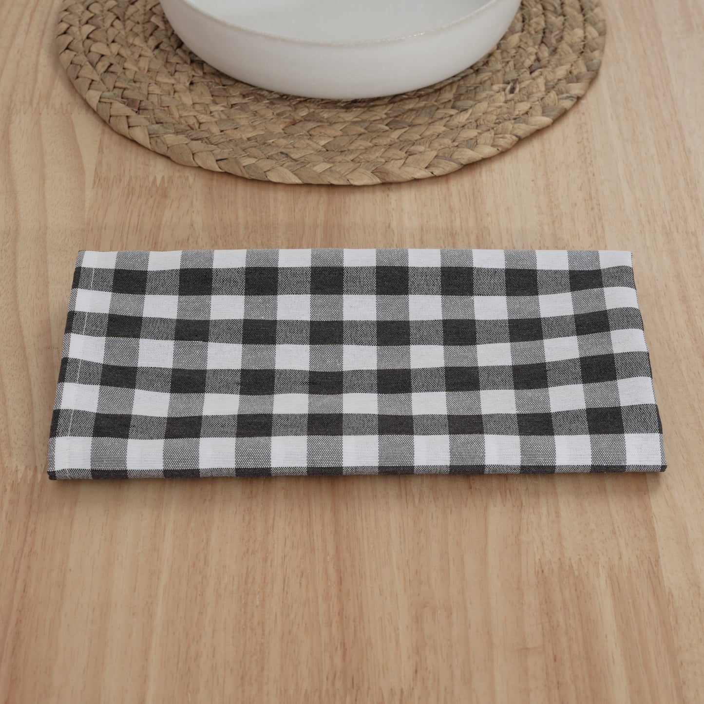 Pack 6 unidades servilletas Vichy Gris Oscuro - 45x45 cm