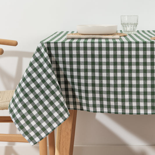 Vichy waterproof stain-resistant tablecloth Green fabric touch