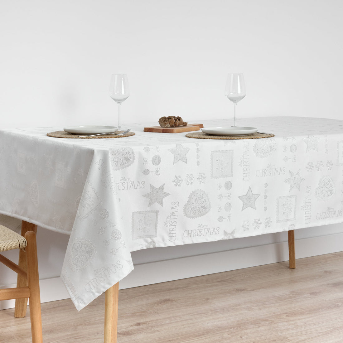 Nappe en tissu jacquard fil argent PSC4732A