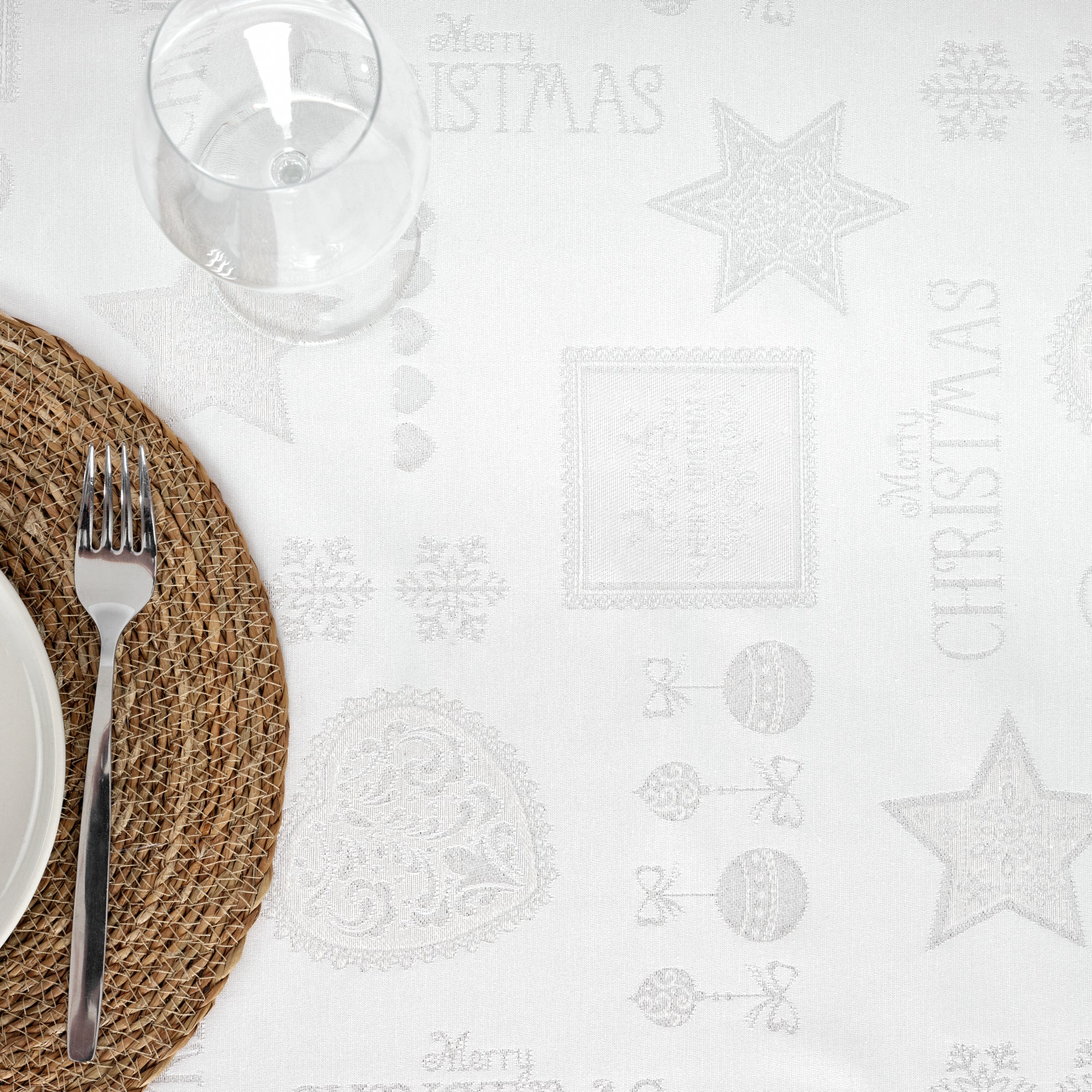 Nappe en tissu jacquard fil argent PSC4732A