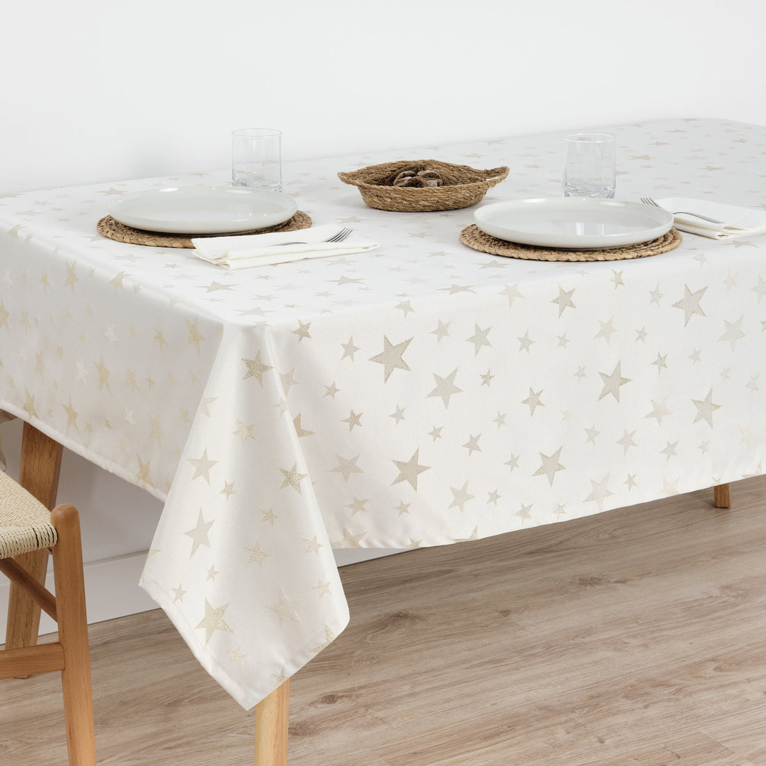 Nappe en tissu jacquard fil doré PSC4736A