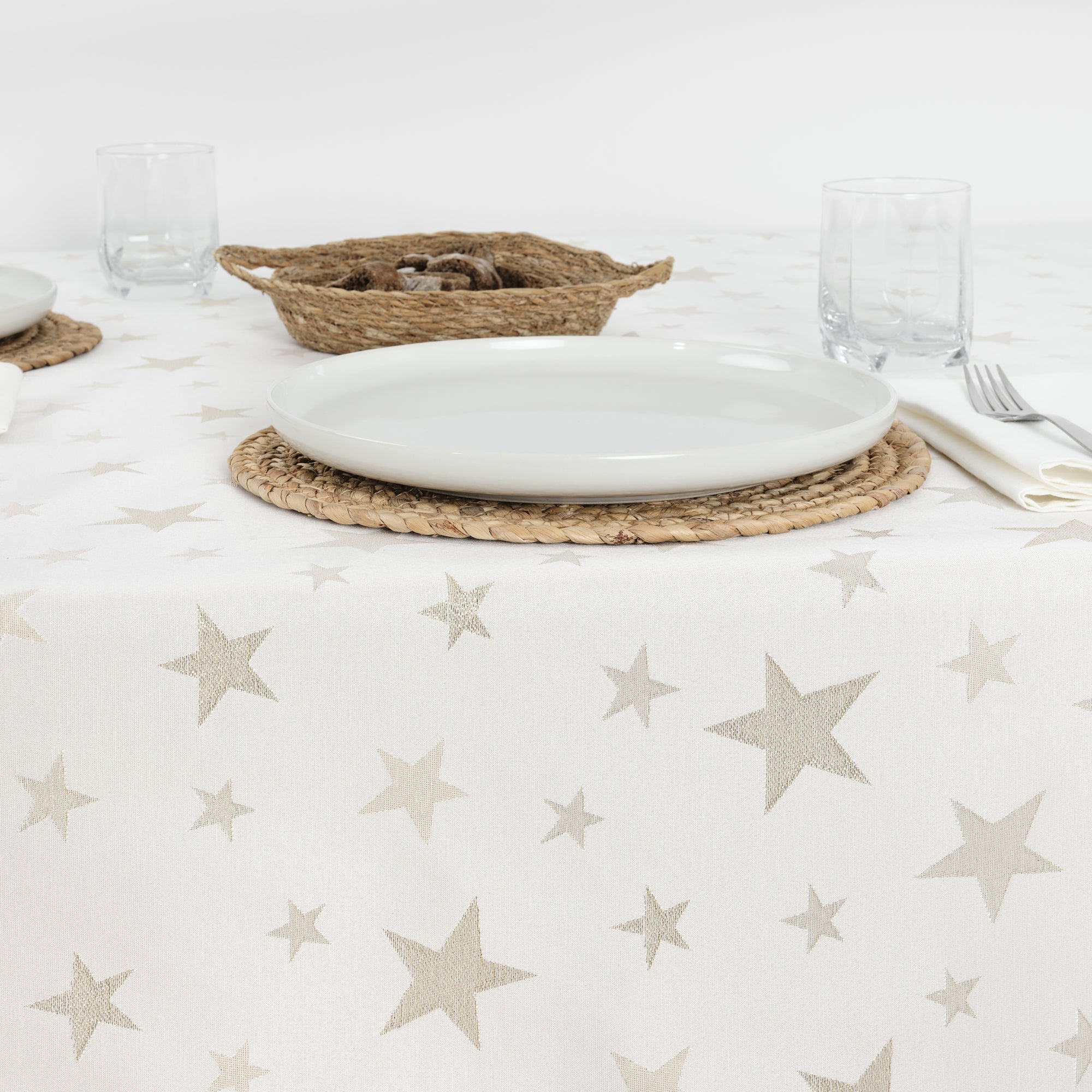 Nappe en tissu jacquard fil doré PSC4736A
