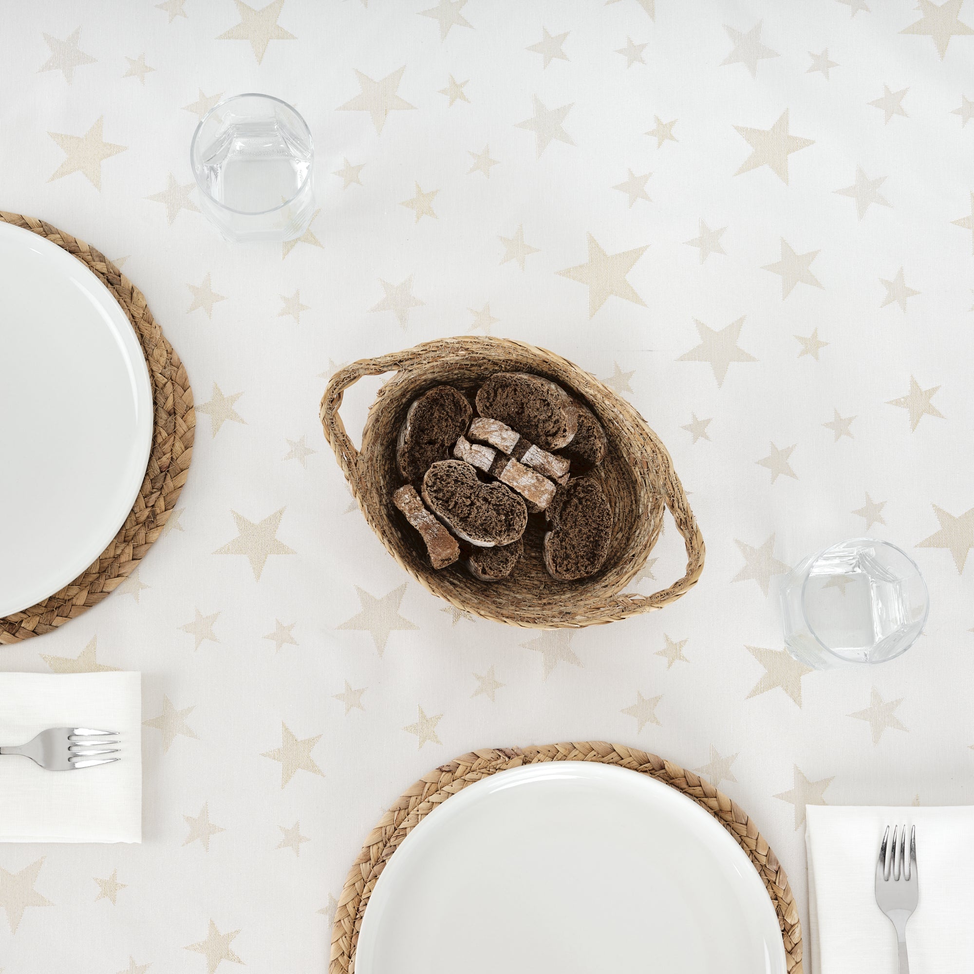 Nappe en tissu jacquard fil doré PSC4736A