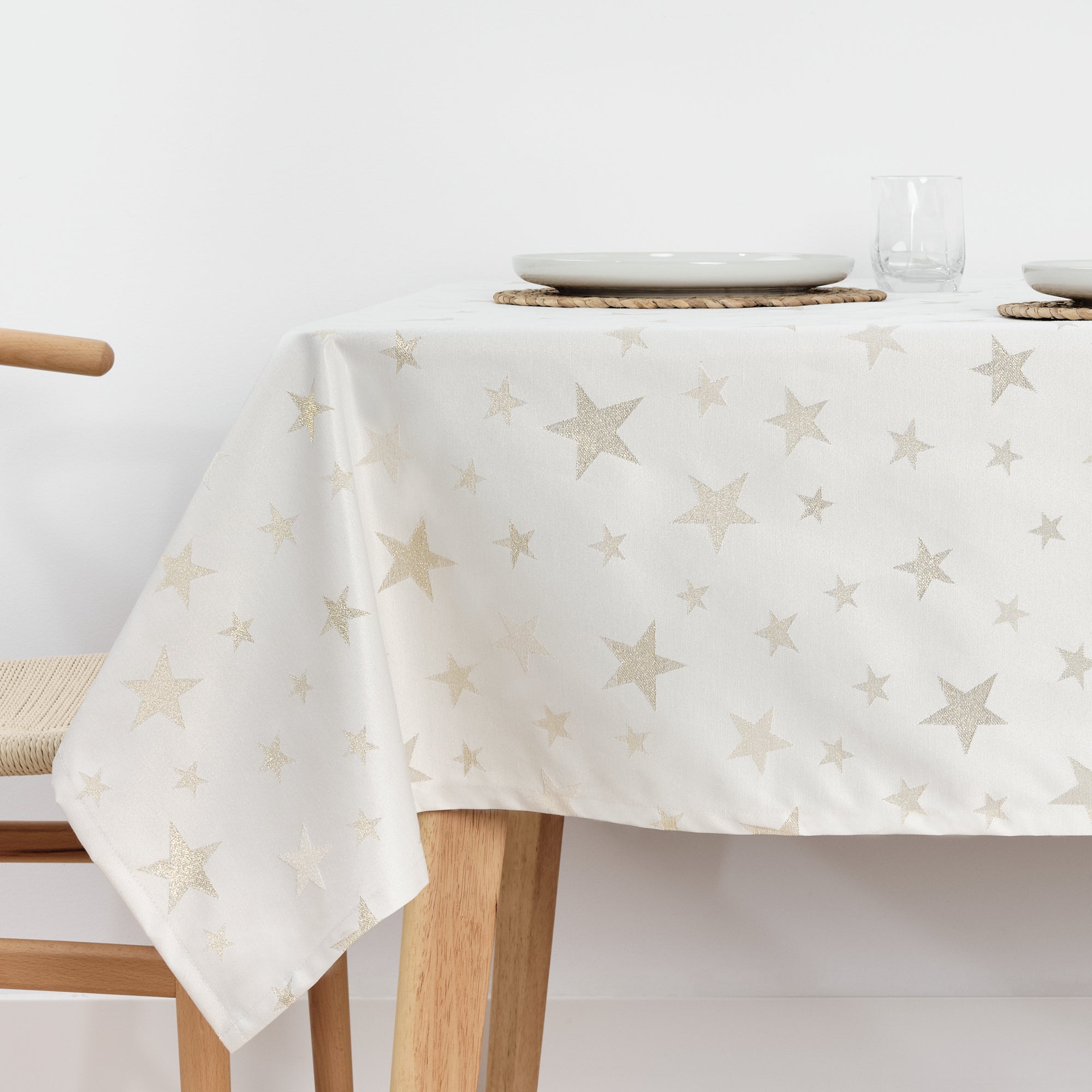 Nappe en tissu jacquard fil doré PSC4736A