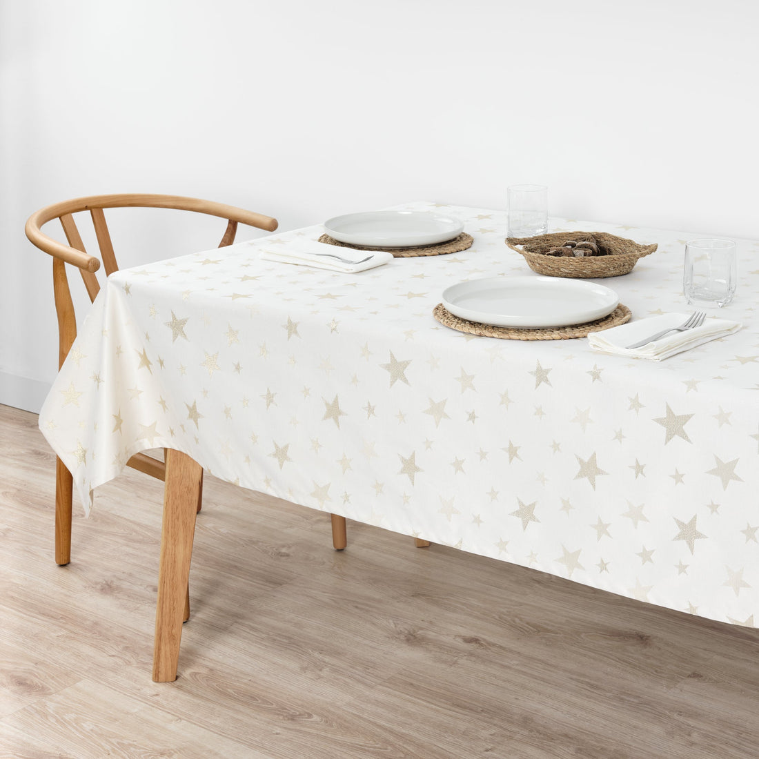 Nappe en tissu jacquard fil doré PSC4736A