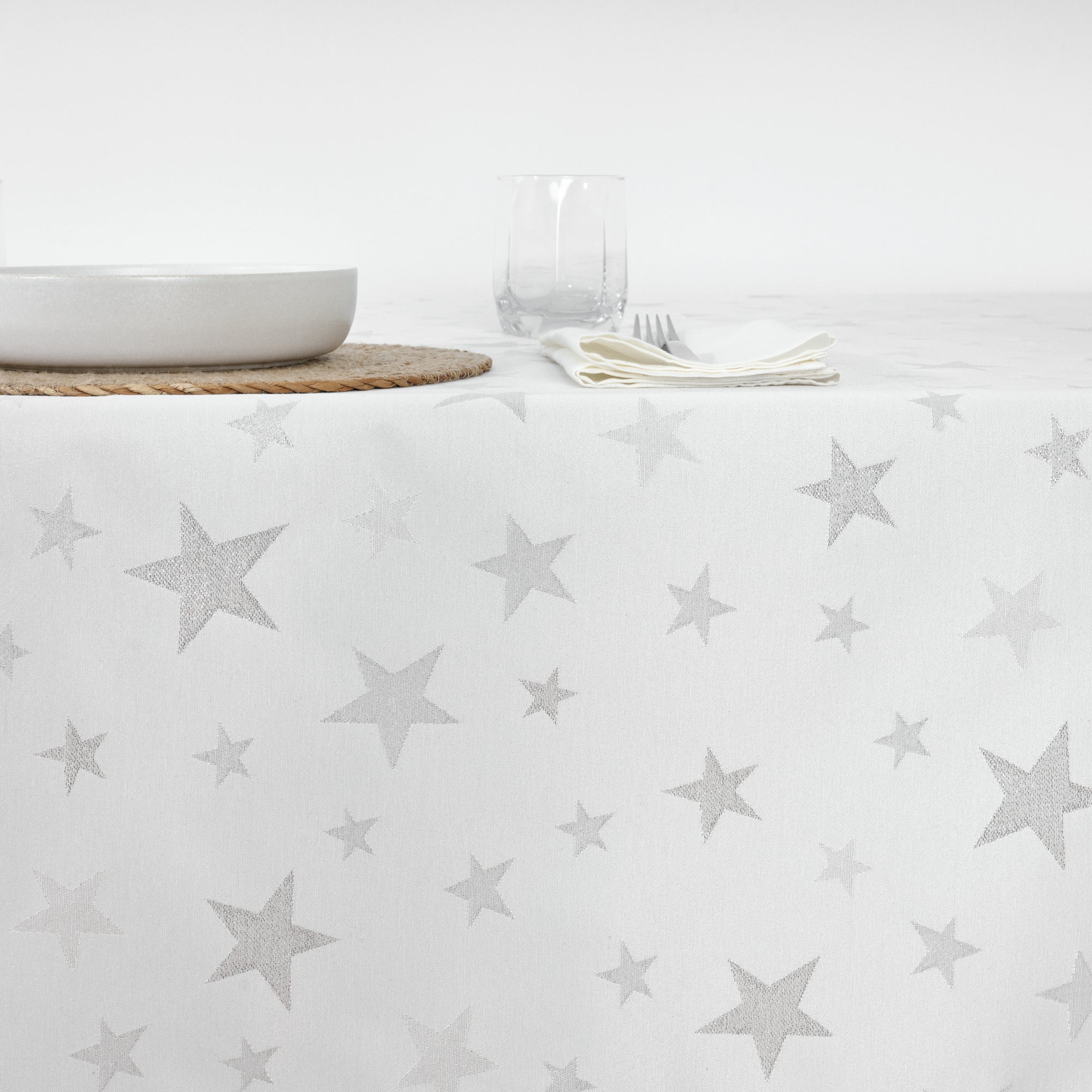 Nappe en tissu jacquard fil argent PSC4736A