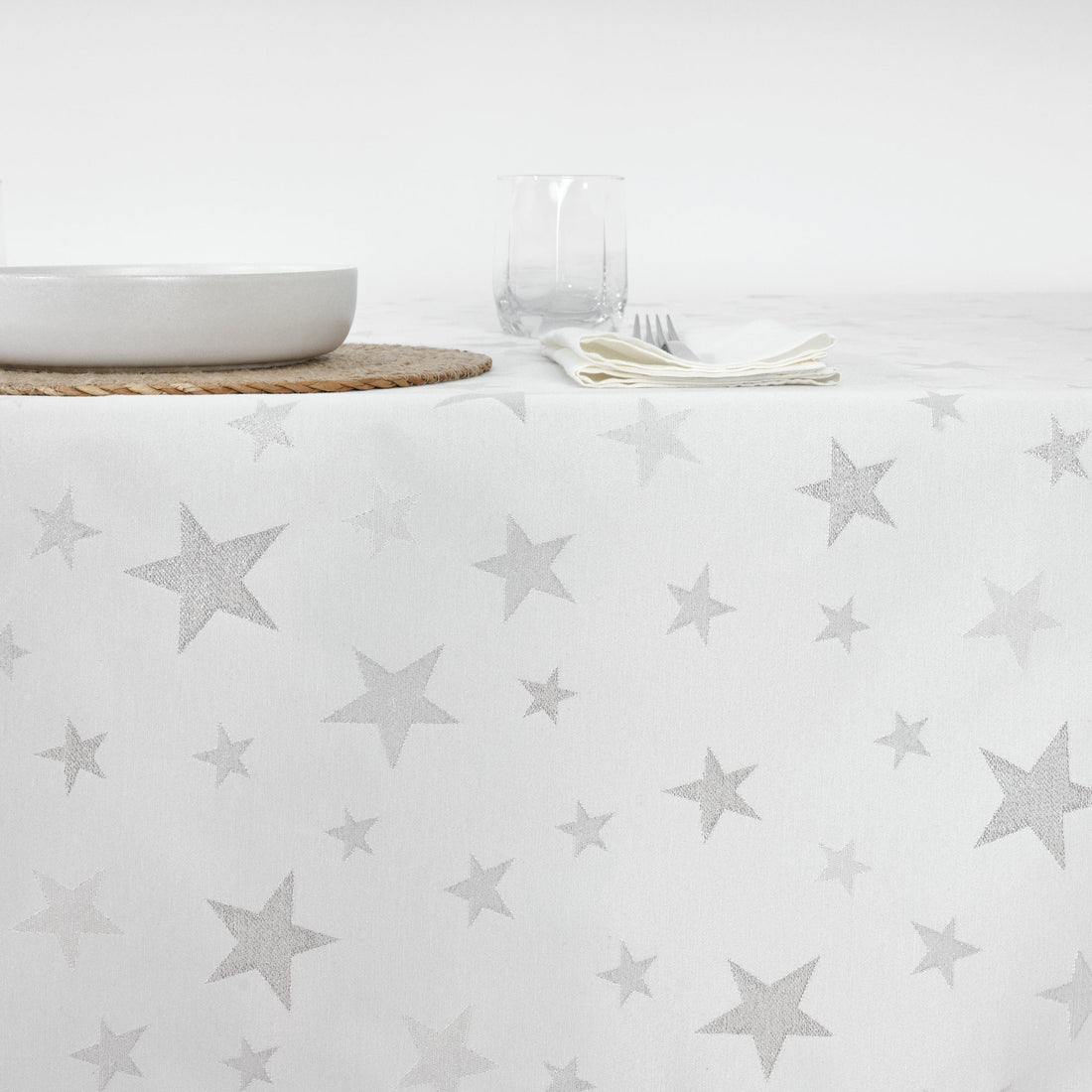 Nappe en tissu jacquard fil argent PSC4736A