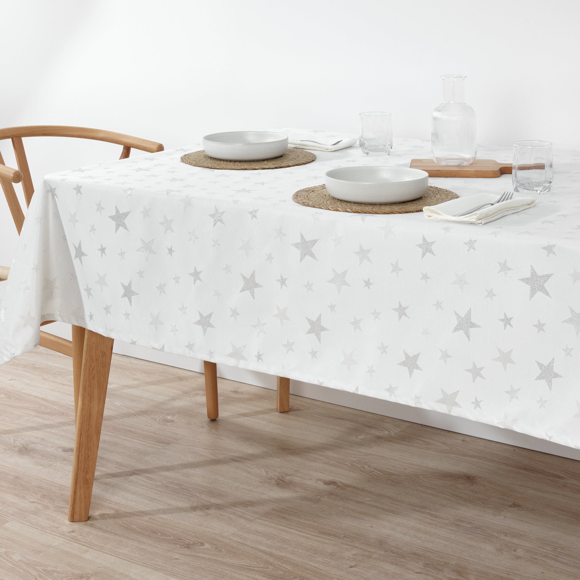 Nappe en tissu jacquard fil argent PSC4736A