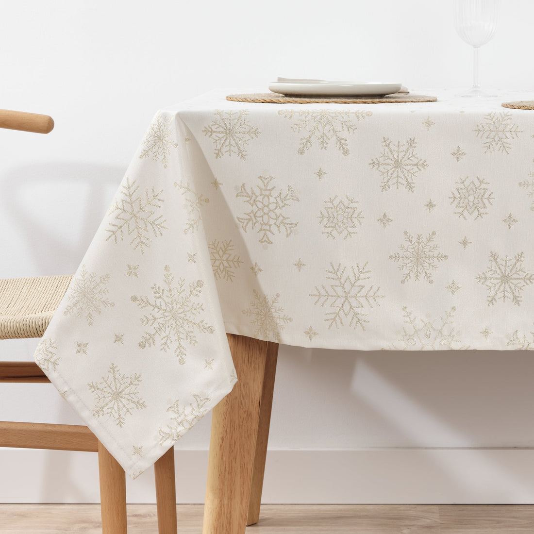 Nappe en tissu jacquard fil doré PSC4821
