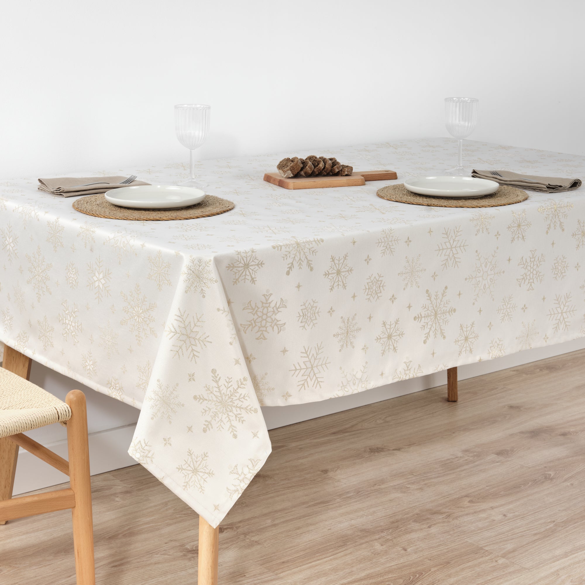 Nappe en tissu jacquard fil doré PSC4821