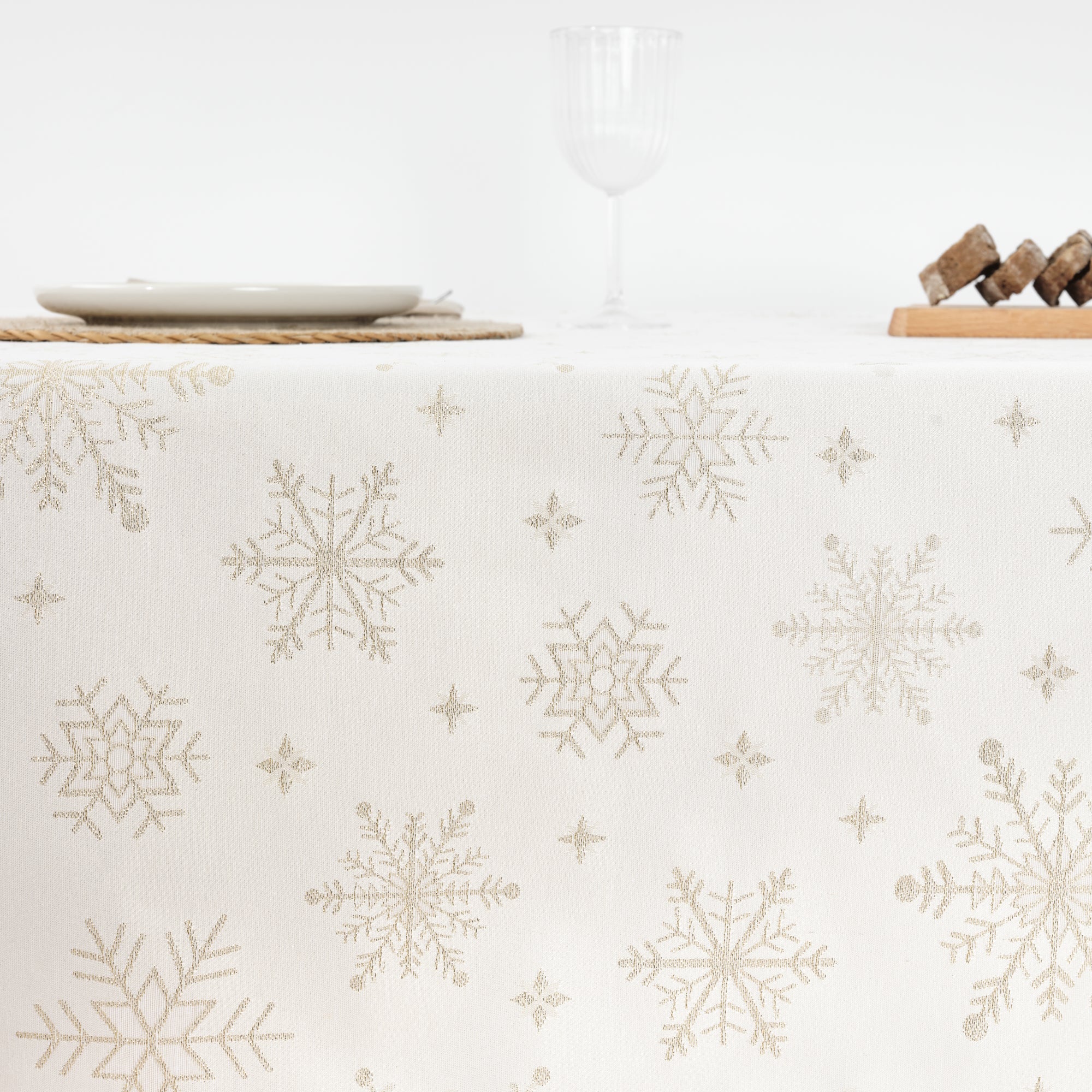 Nappe en tissu jacquard fil doré PSC4821