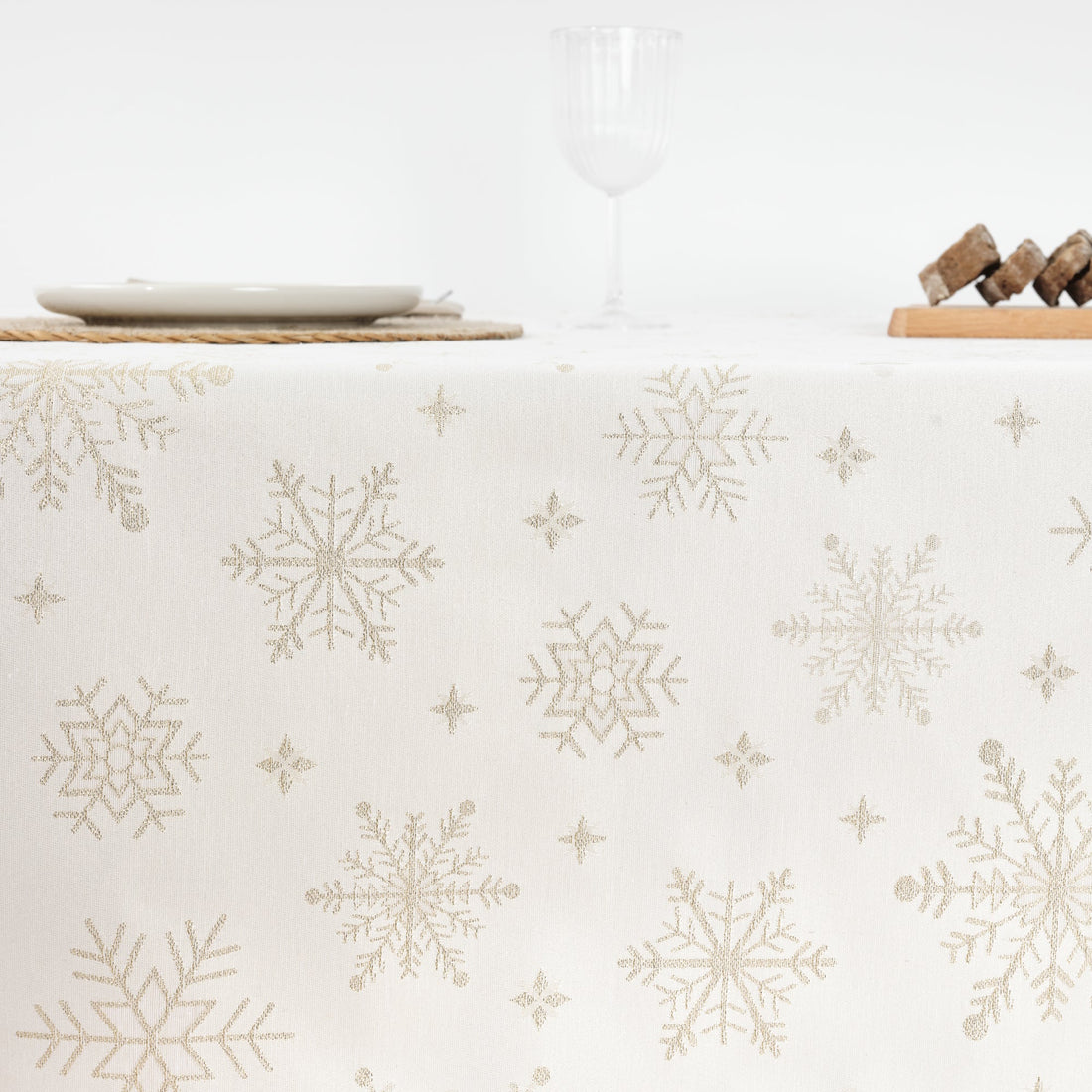 Nappe en tissu jacquard fil doré PSC4821