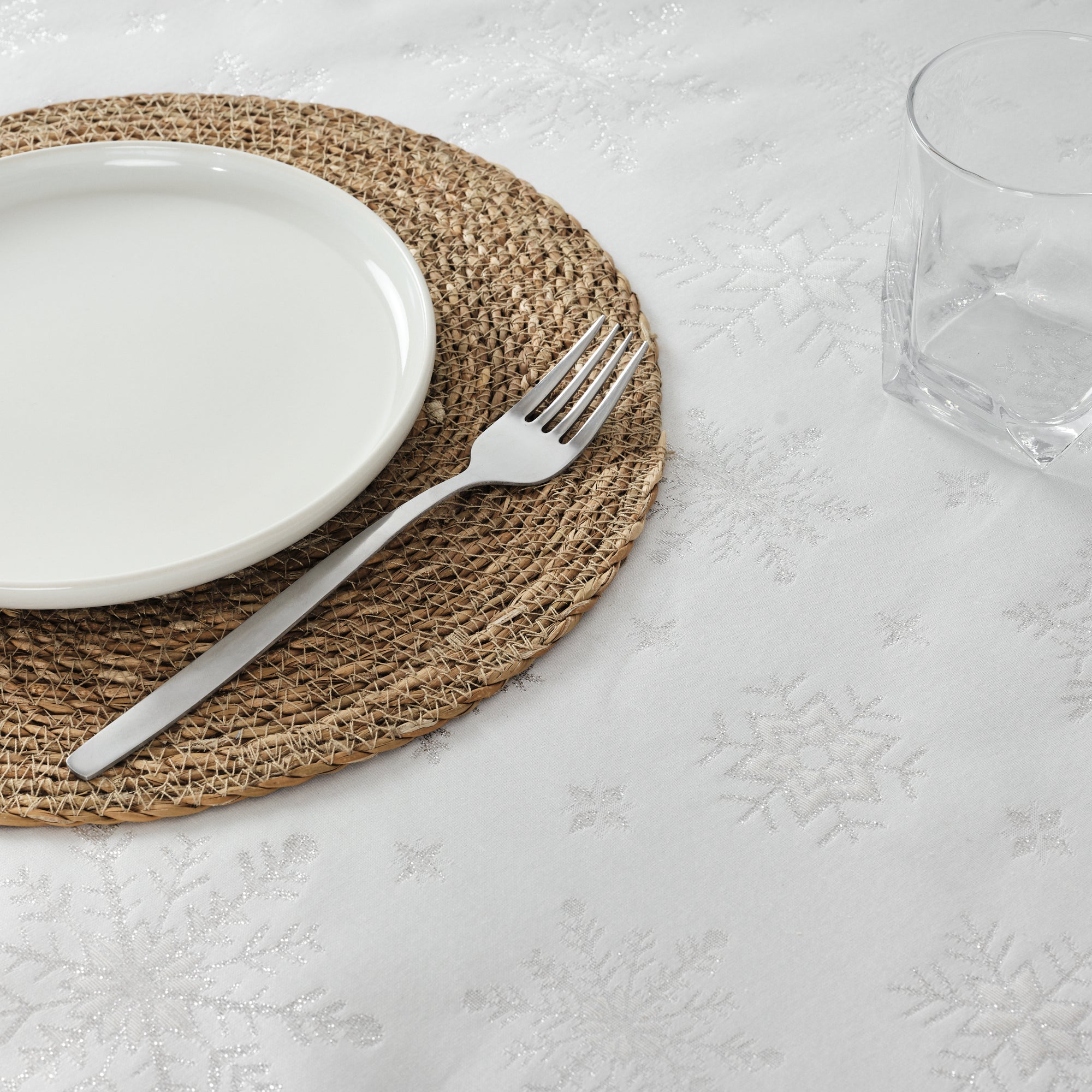 Nappe en tissu jacquard fil argent PSC4821
