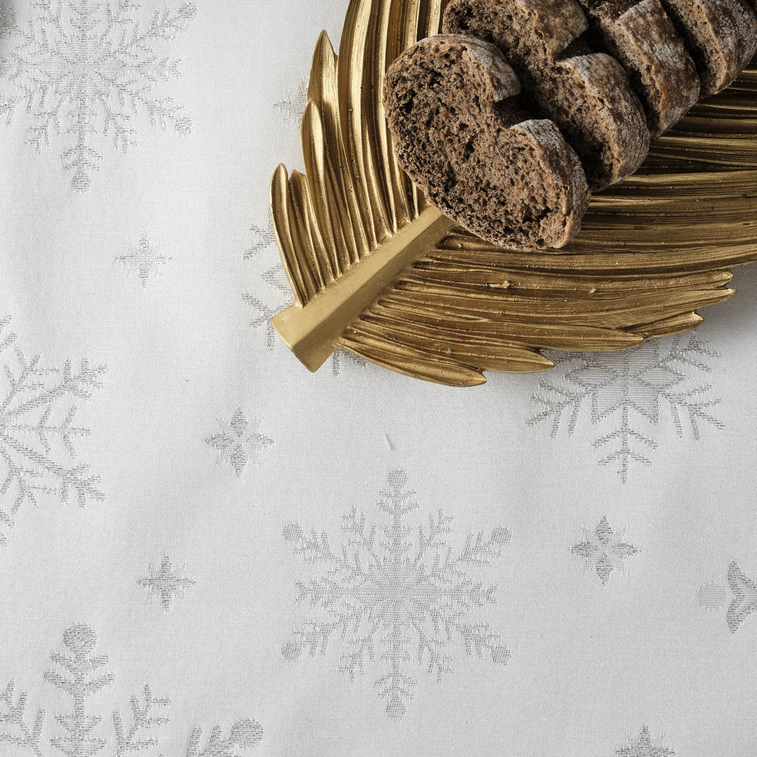 Nappe en tissu jacquard fil argent PSC4821
