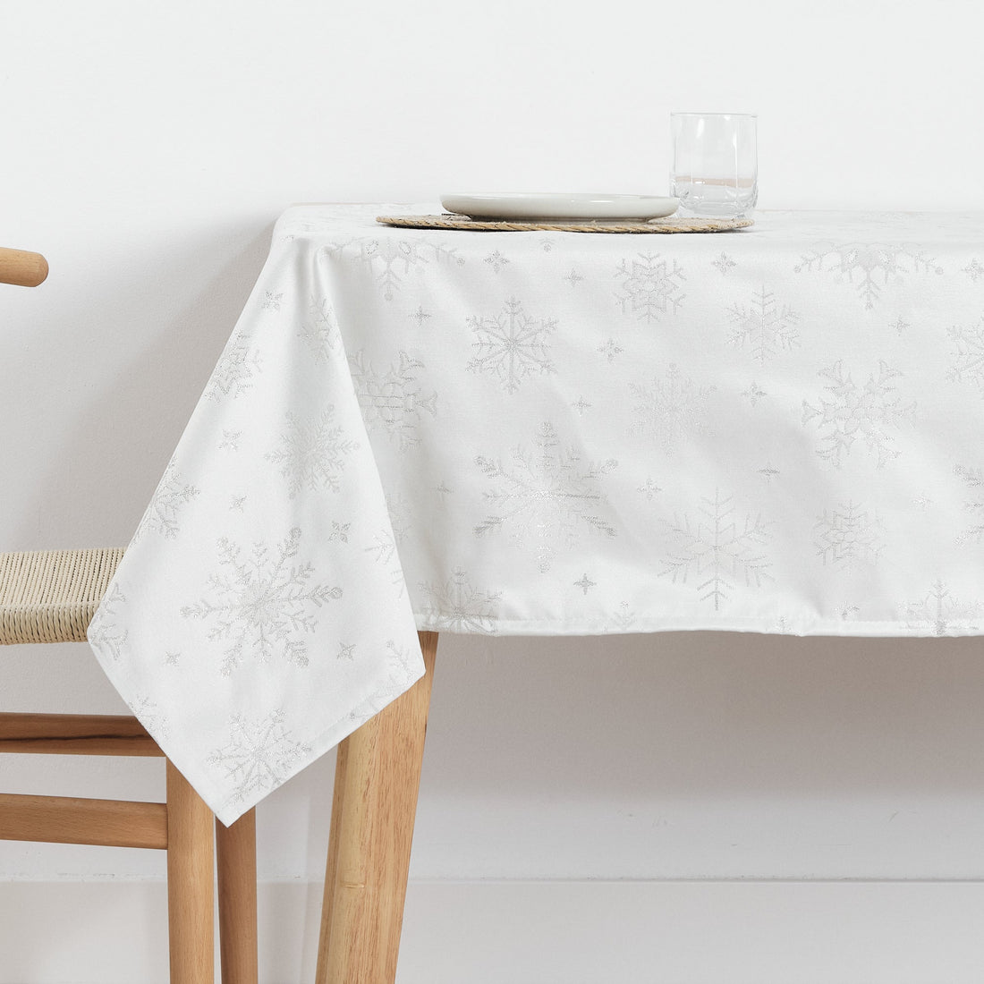 Nappe en tissu jacquard fil argent PSC4821