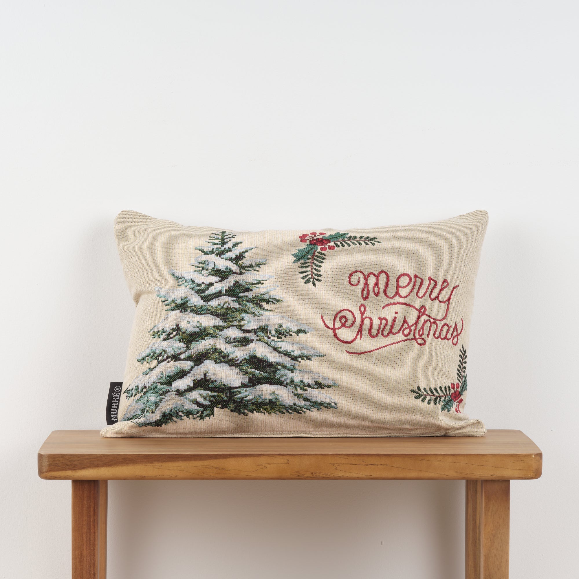 Housse de coussin jacquard 30x50 cm 33840 BEIG