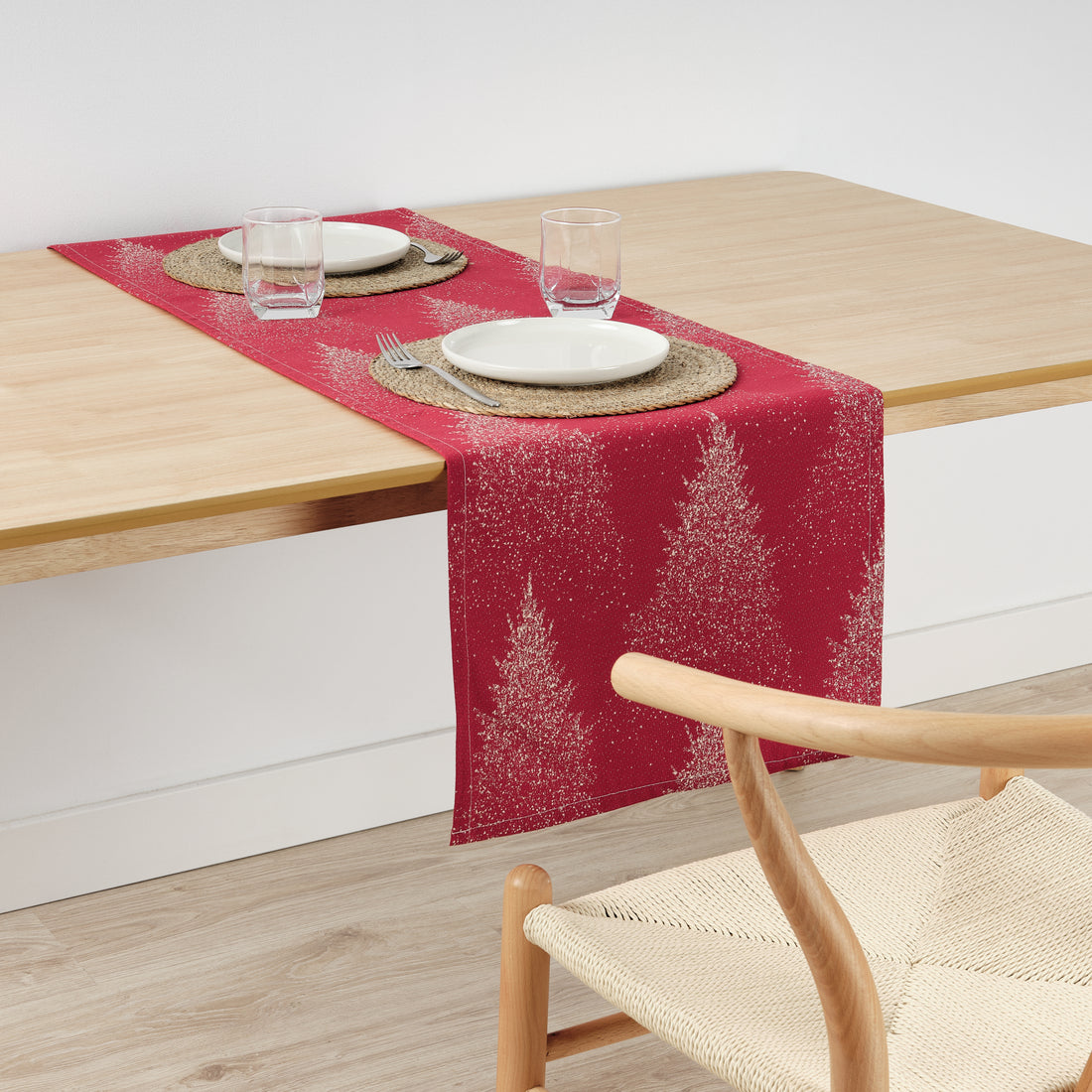 Chemin de table jacquard réversible 33740 45x140 cm