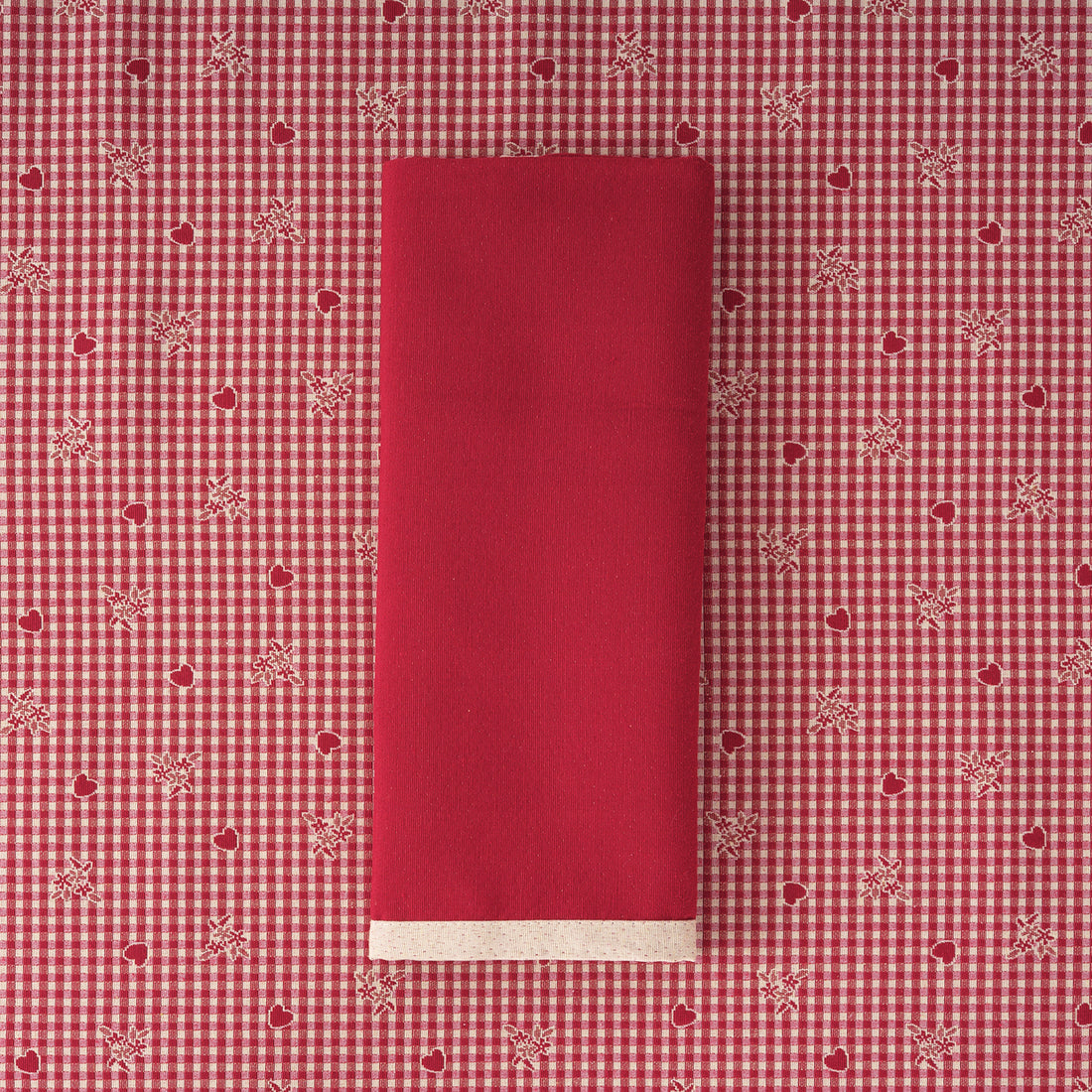 Pack de 2 unidades servilleta jacquard reversible LISO ROJO 45x45 cm