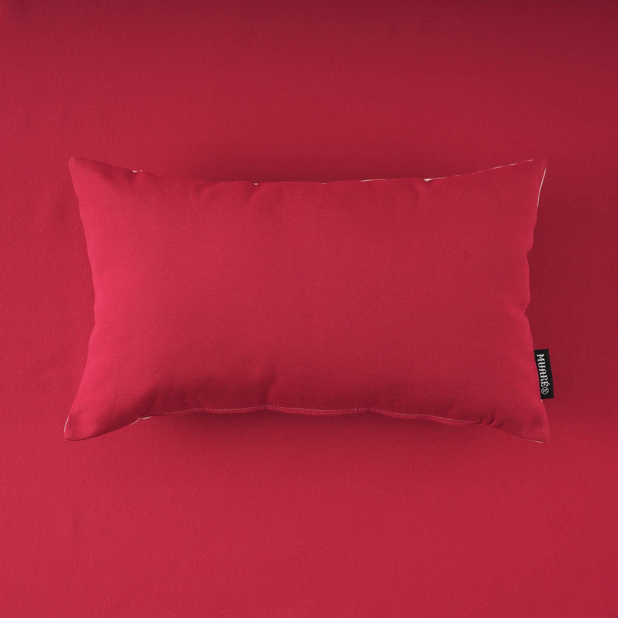 Housse de coussin jacquard réversible 30x50 cm ROUGE UNIQUE