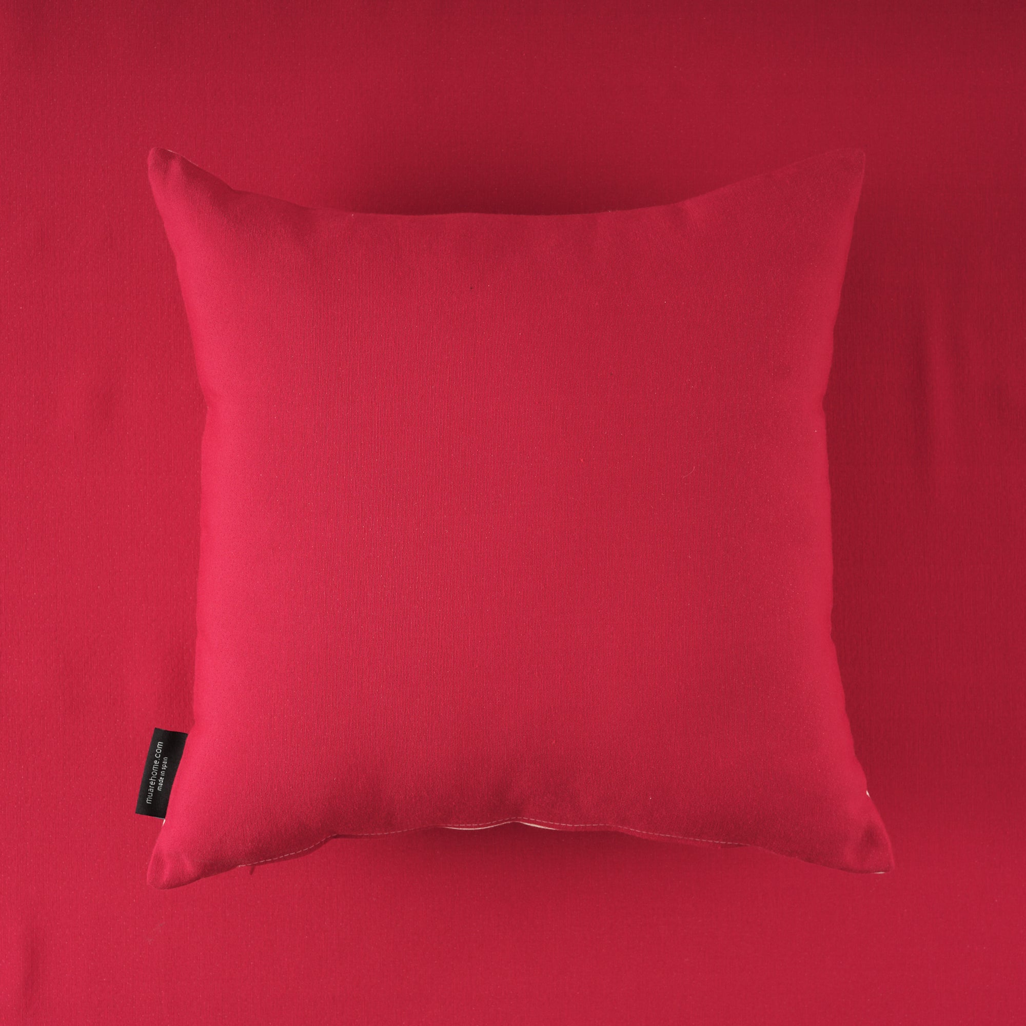 Housse de coussin jacquard réversible 45x45 cm ROUGE UNIQUE