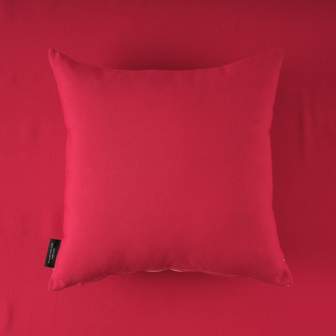 Housse de coussin jacquard réversible 45x45 cm ROUGE UNIQUE