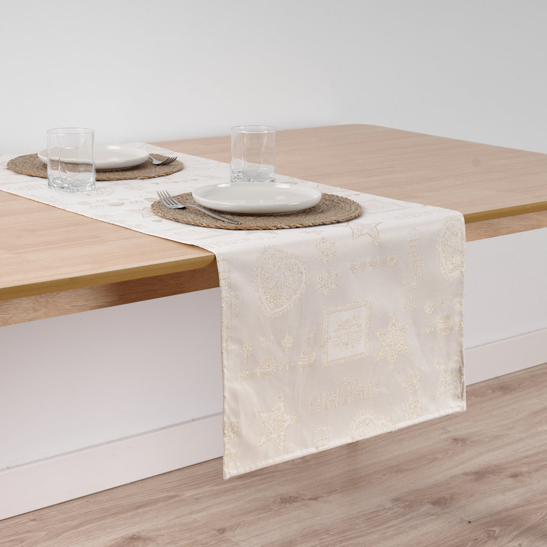 Camino de mesa jacquard hilo dorado PSC4732A 45x140 cm