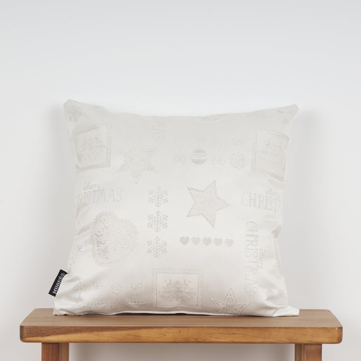Housse de coussin jacquard fil argent 45x45 cm PSC4732A