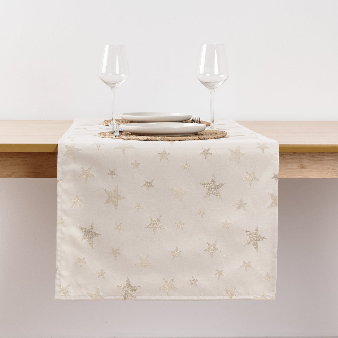 Camino de mesa jacquard hilo dorado PSC4736A 45x140 cm