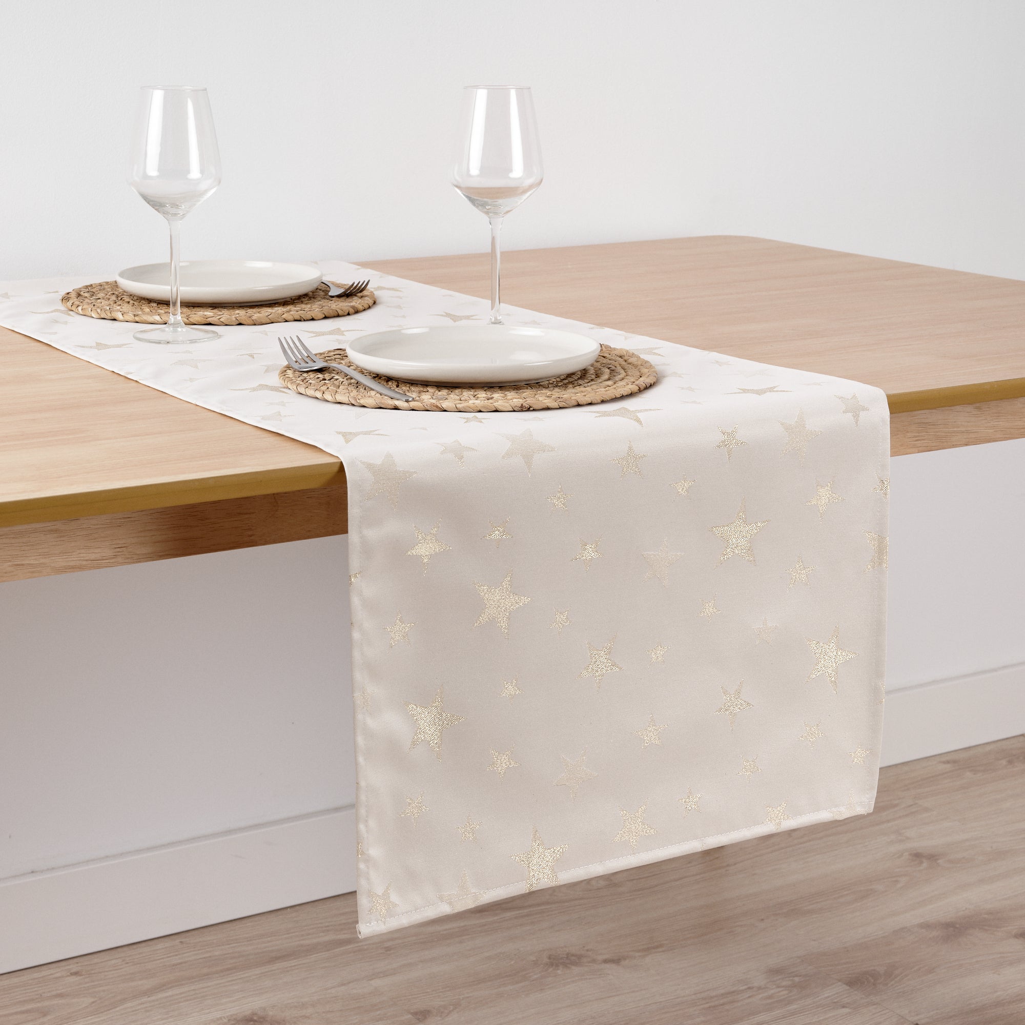 Camino de mesa jacquard hilo dorado PSC4736A 45x140 cm