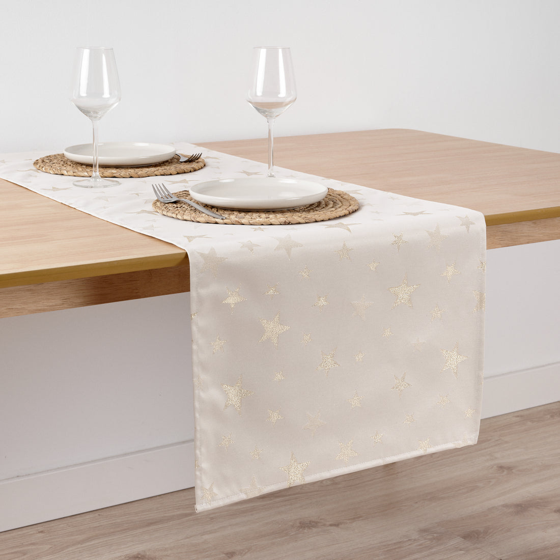 Camino de mesa jacquard hilo dorado PSC4736A 45x140 cm