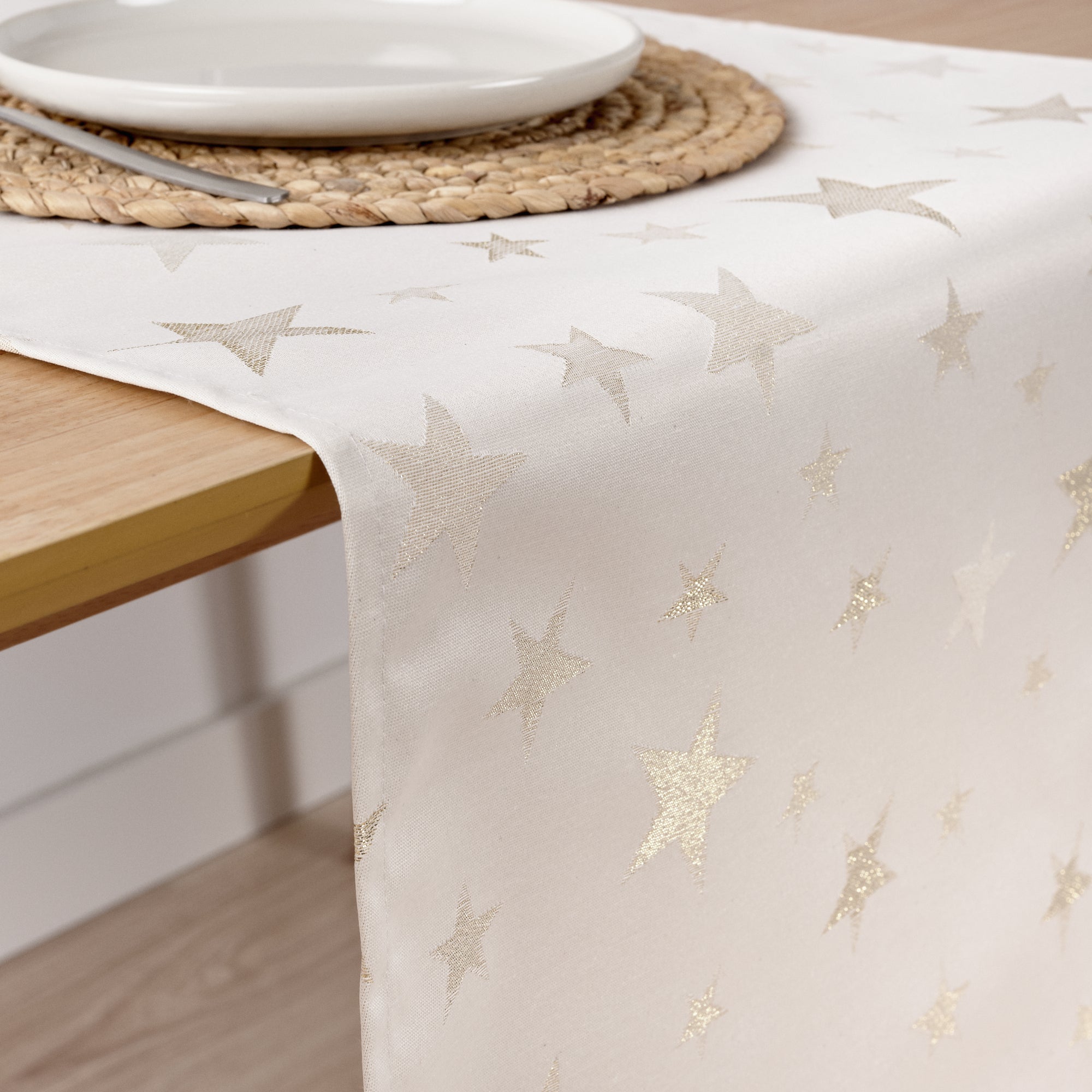 Camino de mesa jacquard hilo dorado PSC4736A 45x140 cm