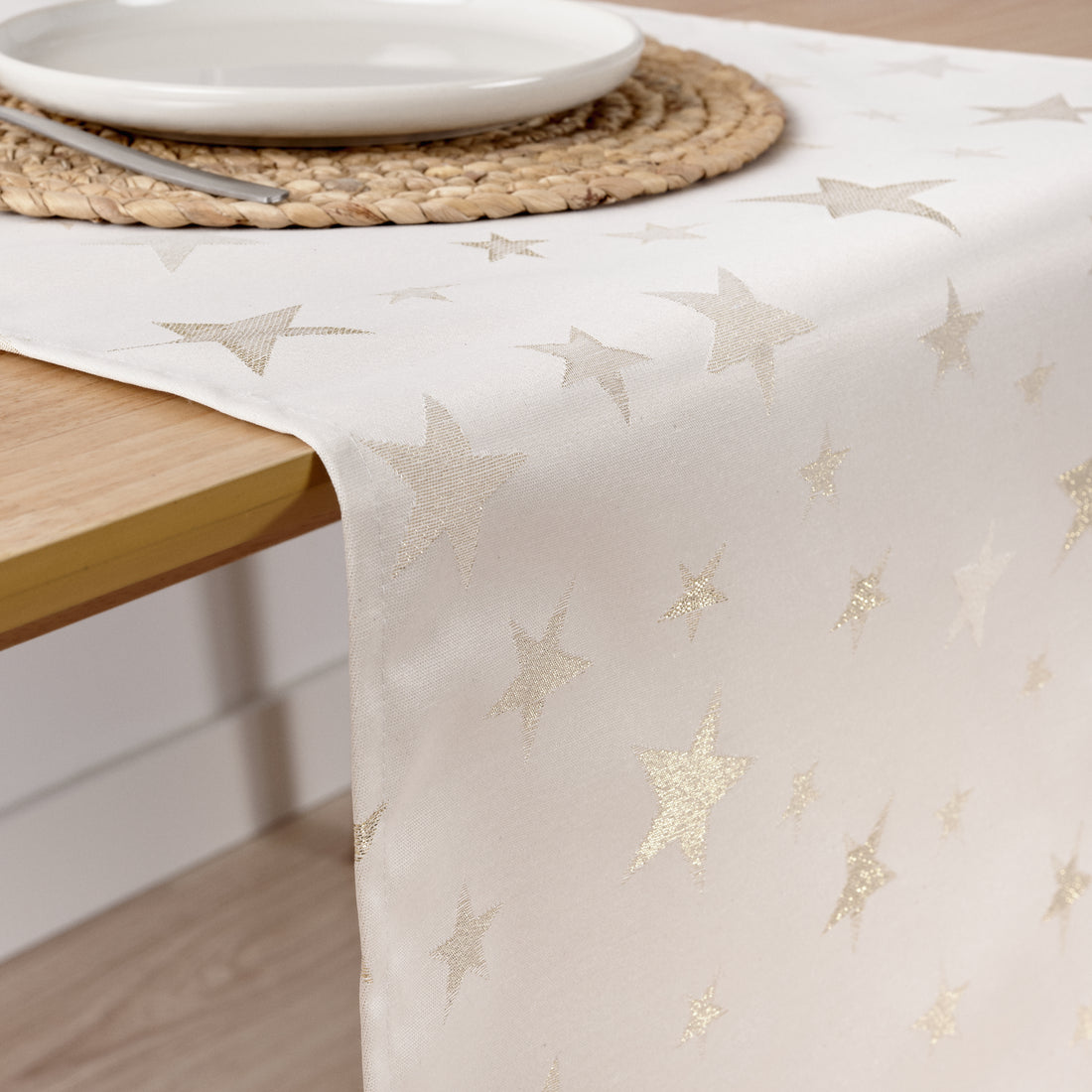 Camino de mesa jacquard hilo dorado PSC4736A 45x140 cm