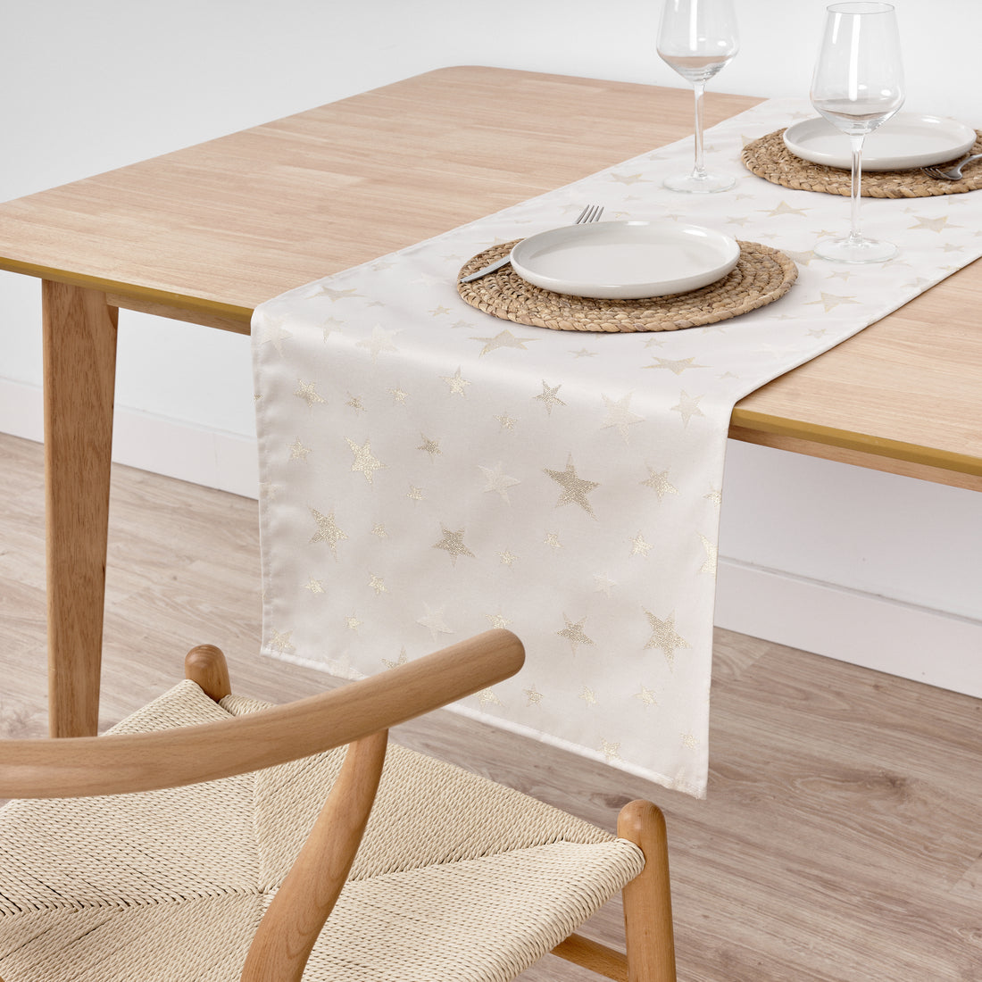 Camino de mesa jacquard hilo dorado PSC4736A 45x140 cm