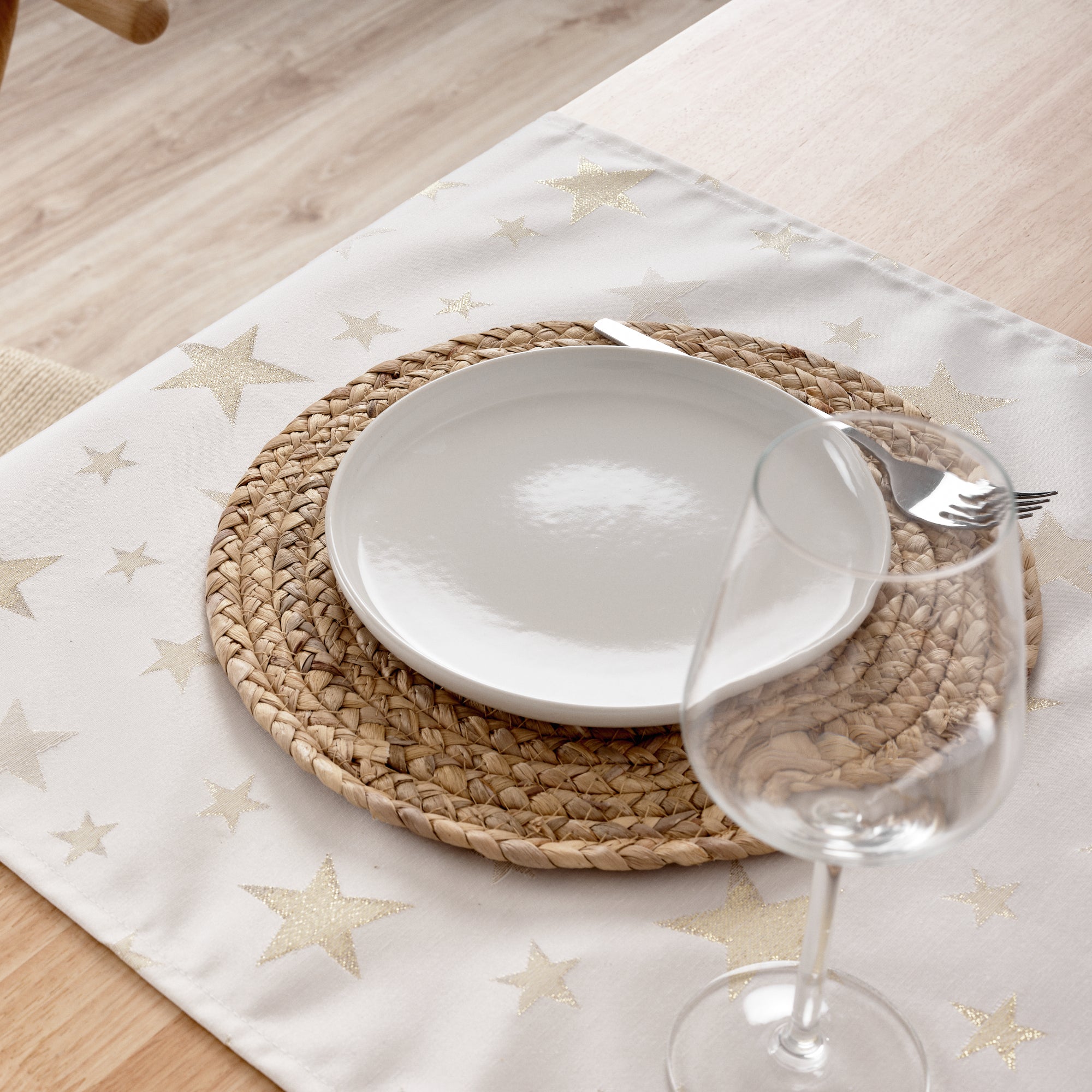 Camino de mesa jacquard hilo dorado PSC4736A 45x140 cm
