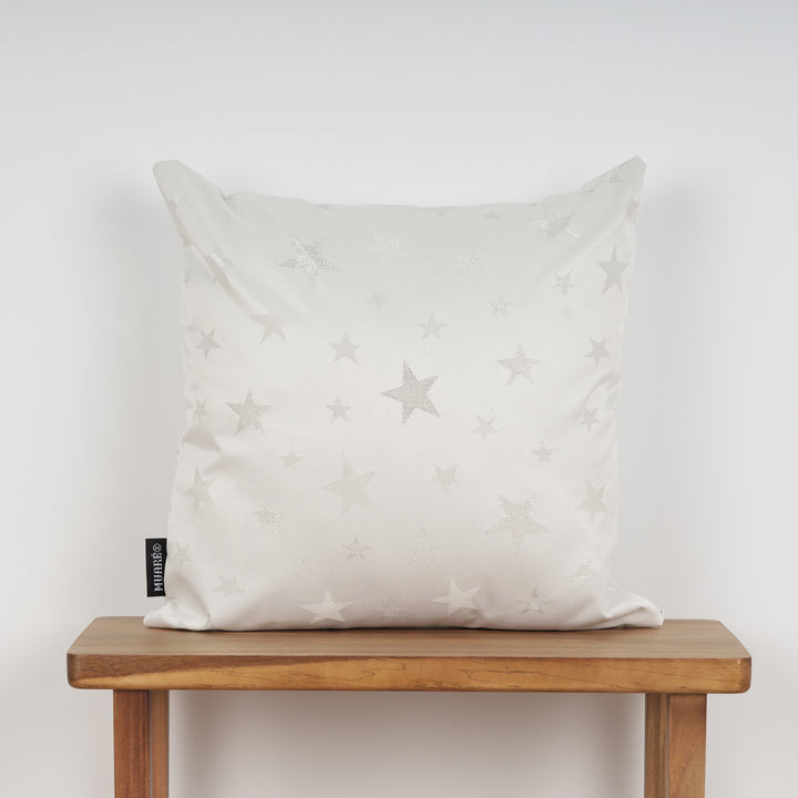 Housse de coussin jacquard fil argent 45x45 cm PSC4736A