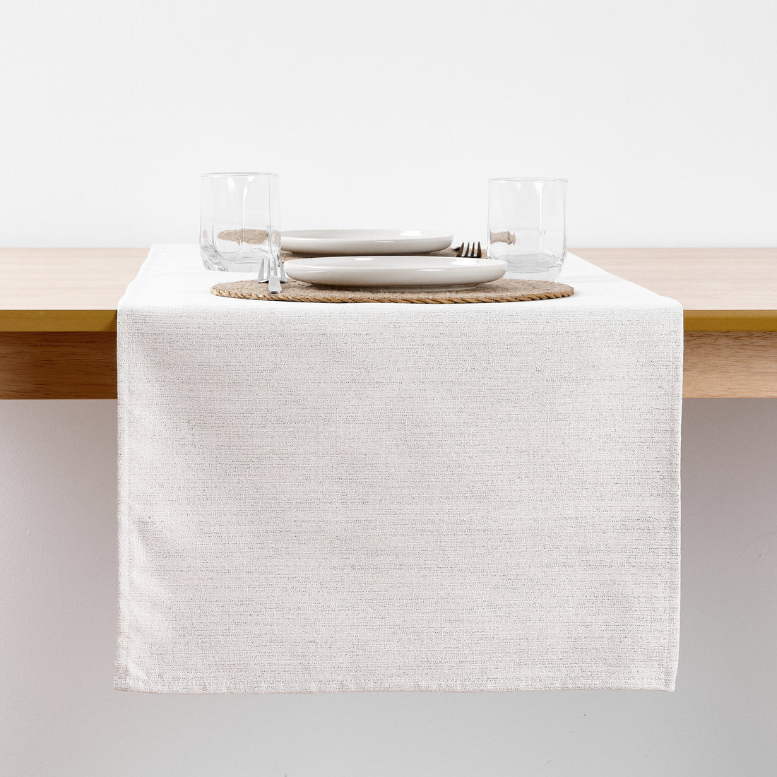 Camino de mesa jacquard hilo plateado R17948 45x140 cm