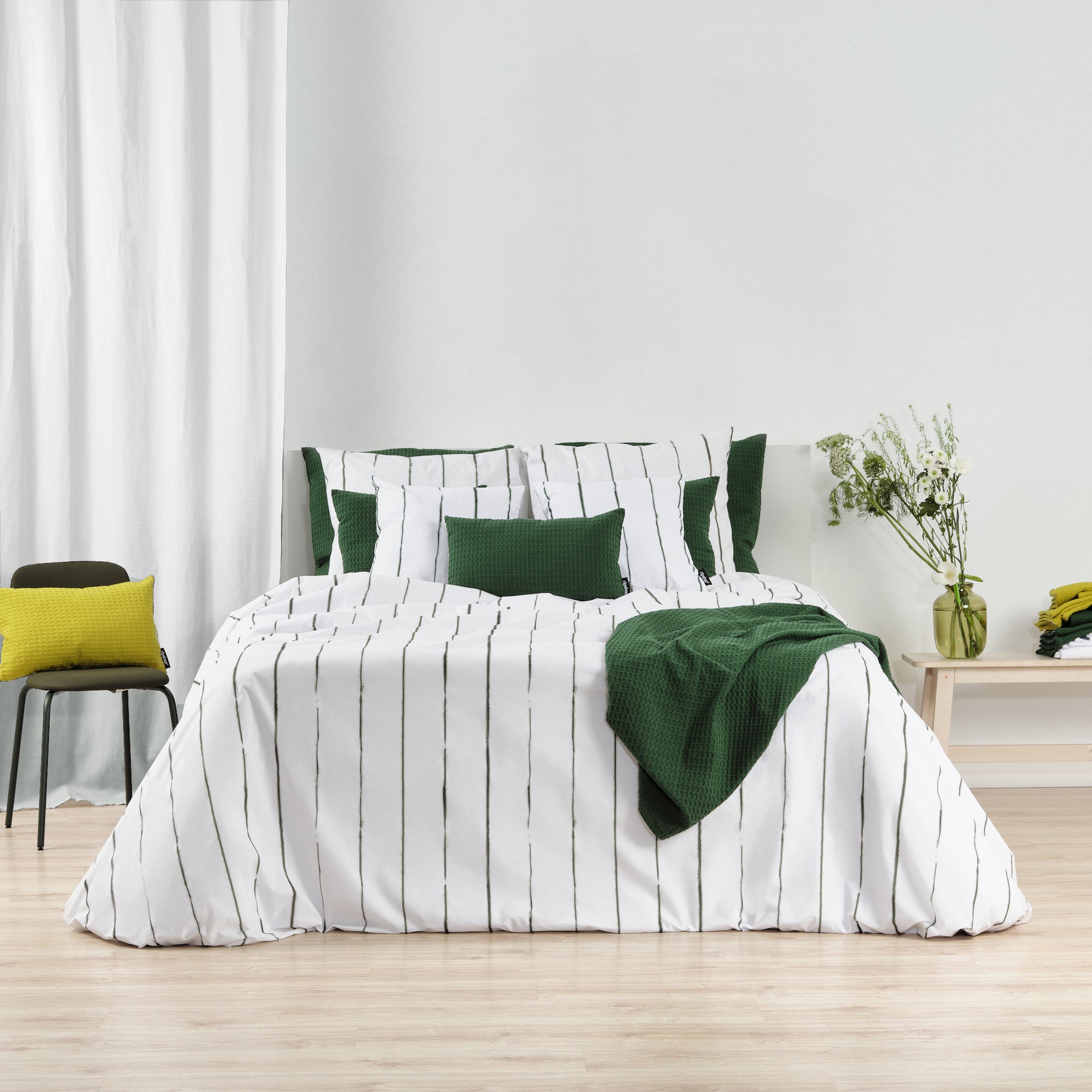Housse de couette Andover Vert foncé 100% coton