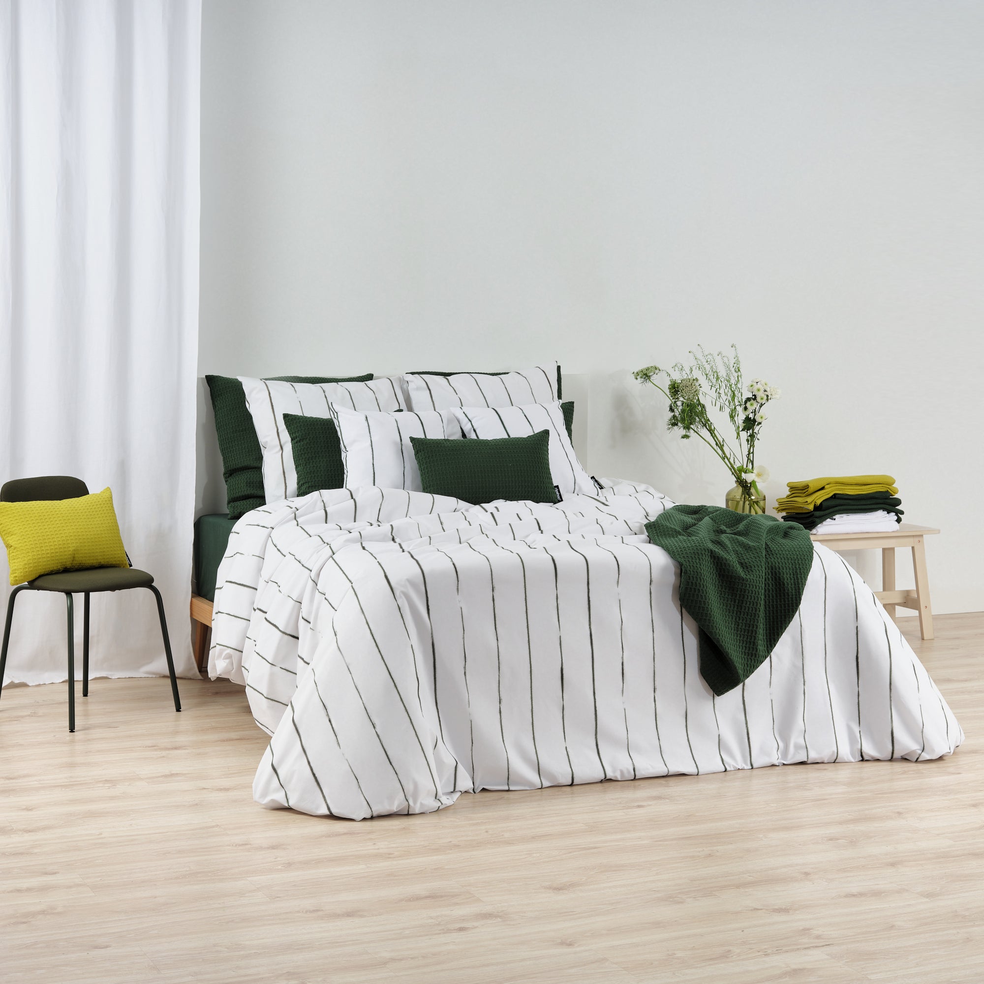 Housse de couette Andover Vert foncé 100% coton