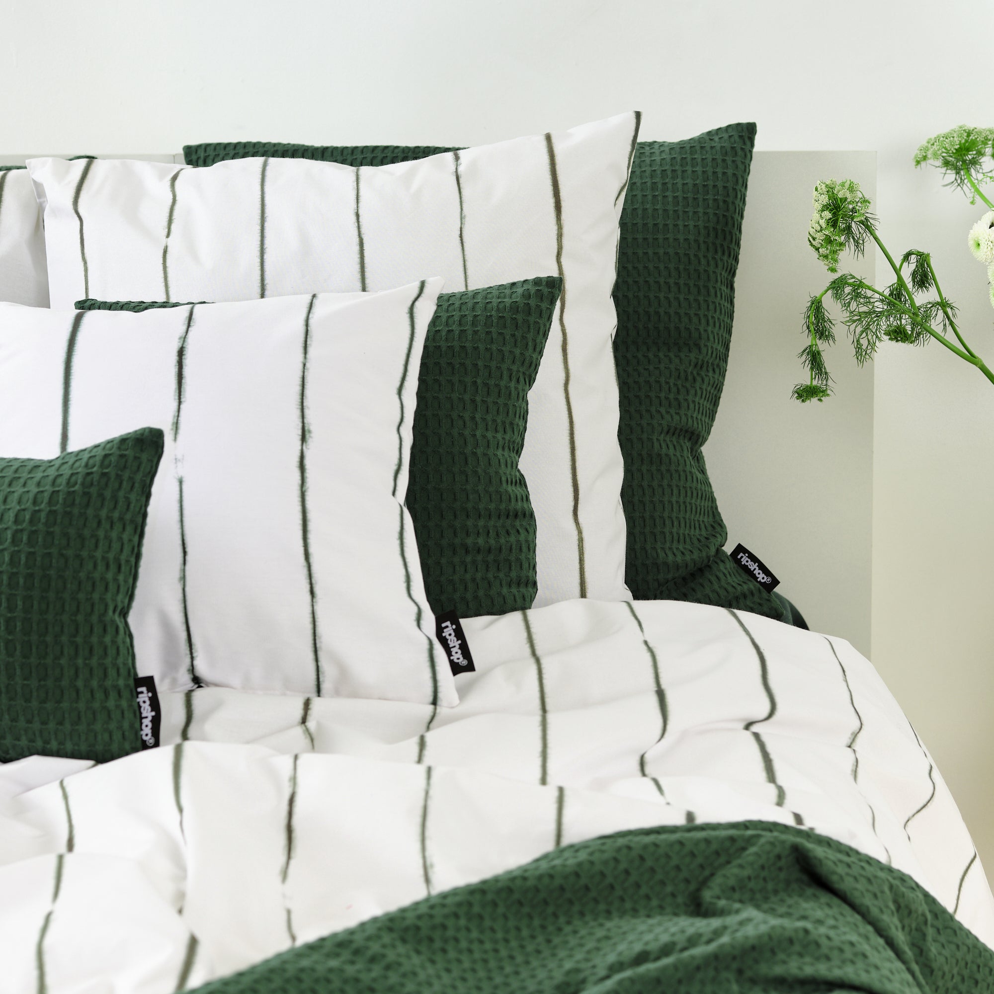 Housse de couette Andover Vert foncé 100% coton
