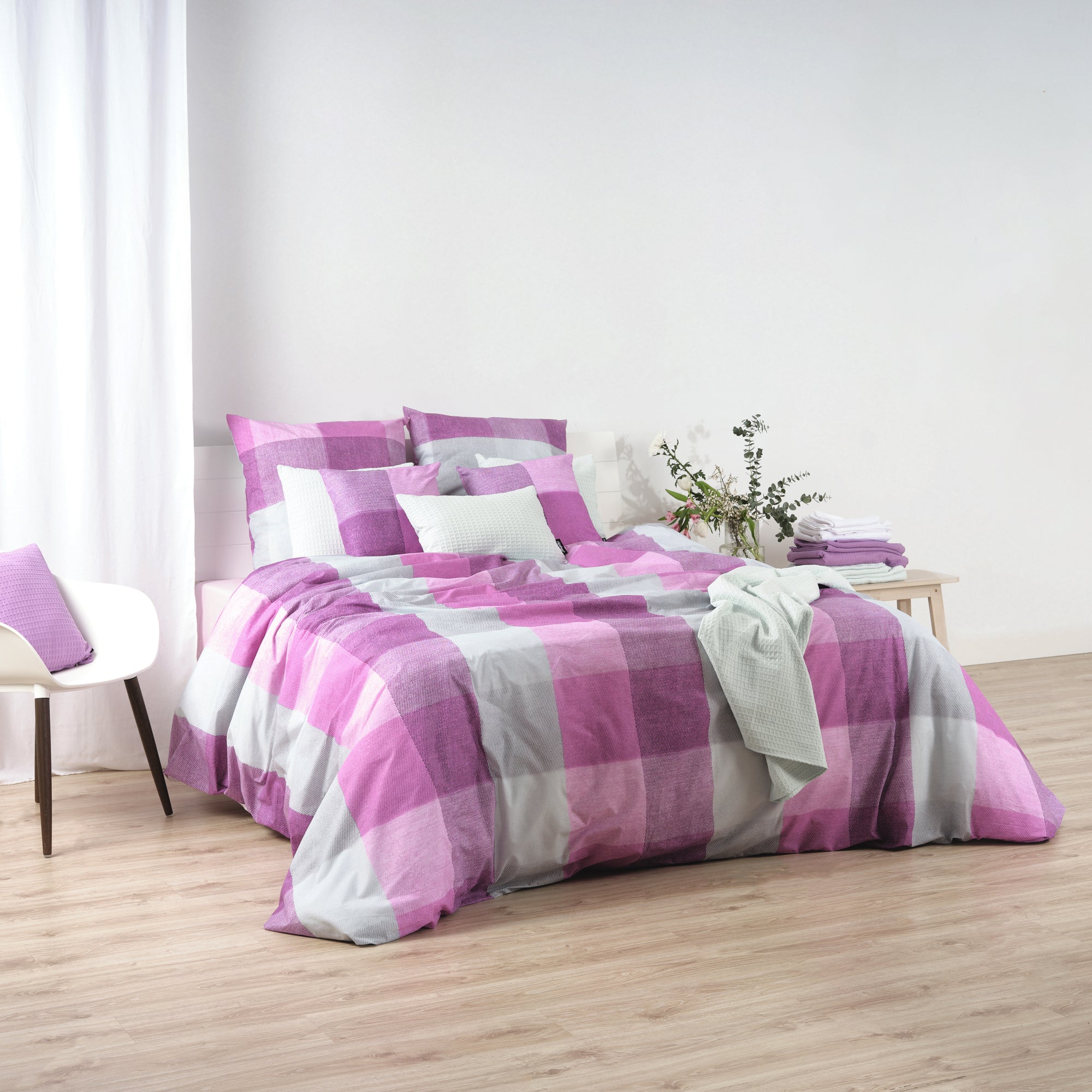 Housse de couette Bath lilas 100% coton