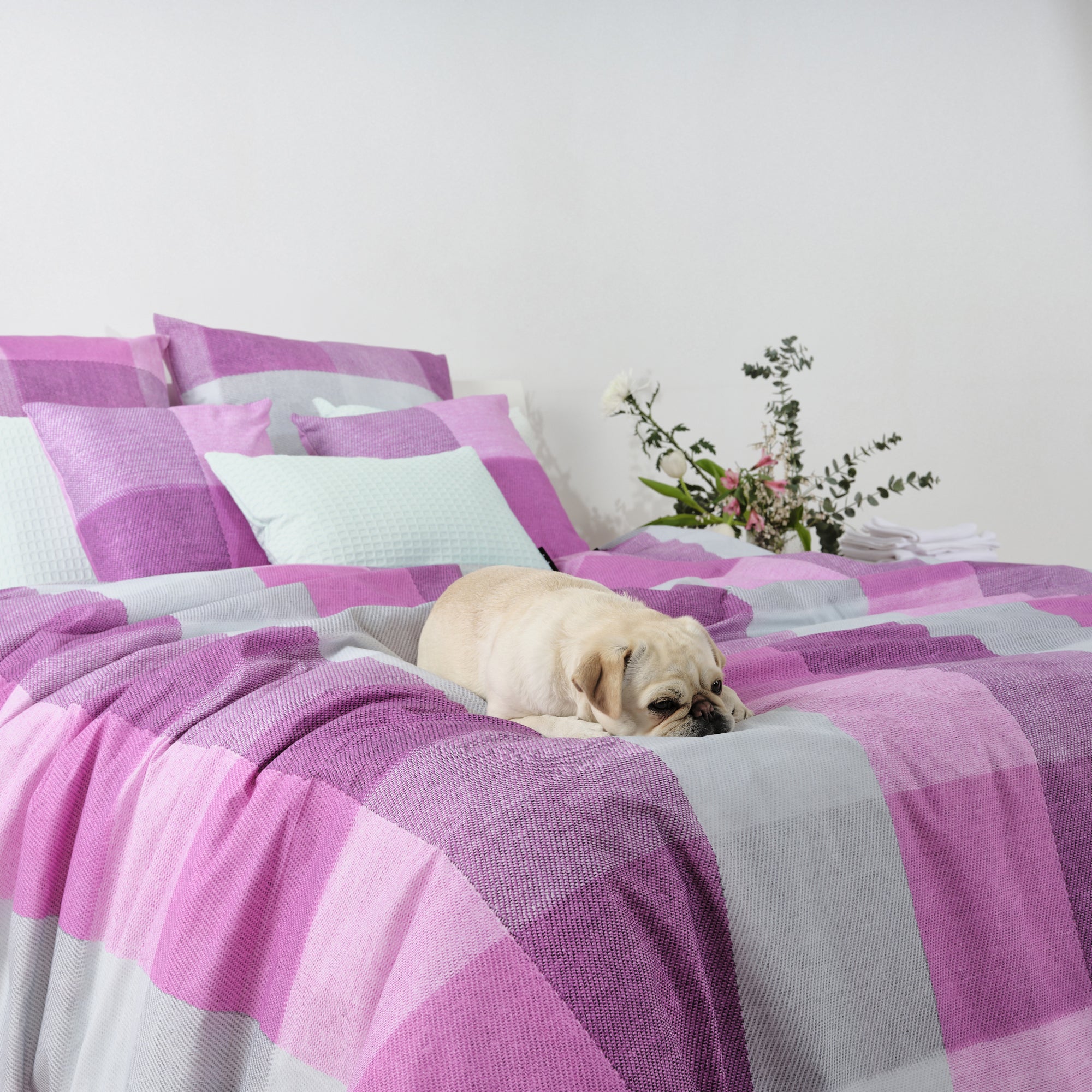 Housse de couette Bath lilas 100% coton