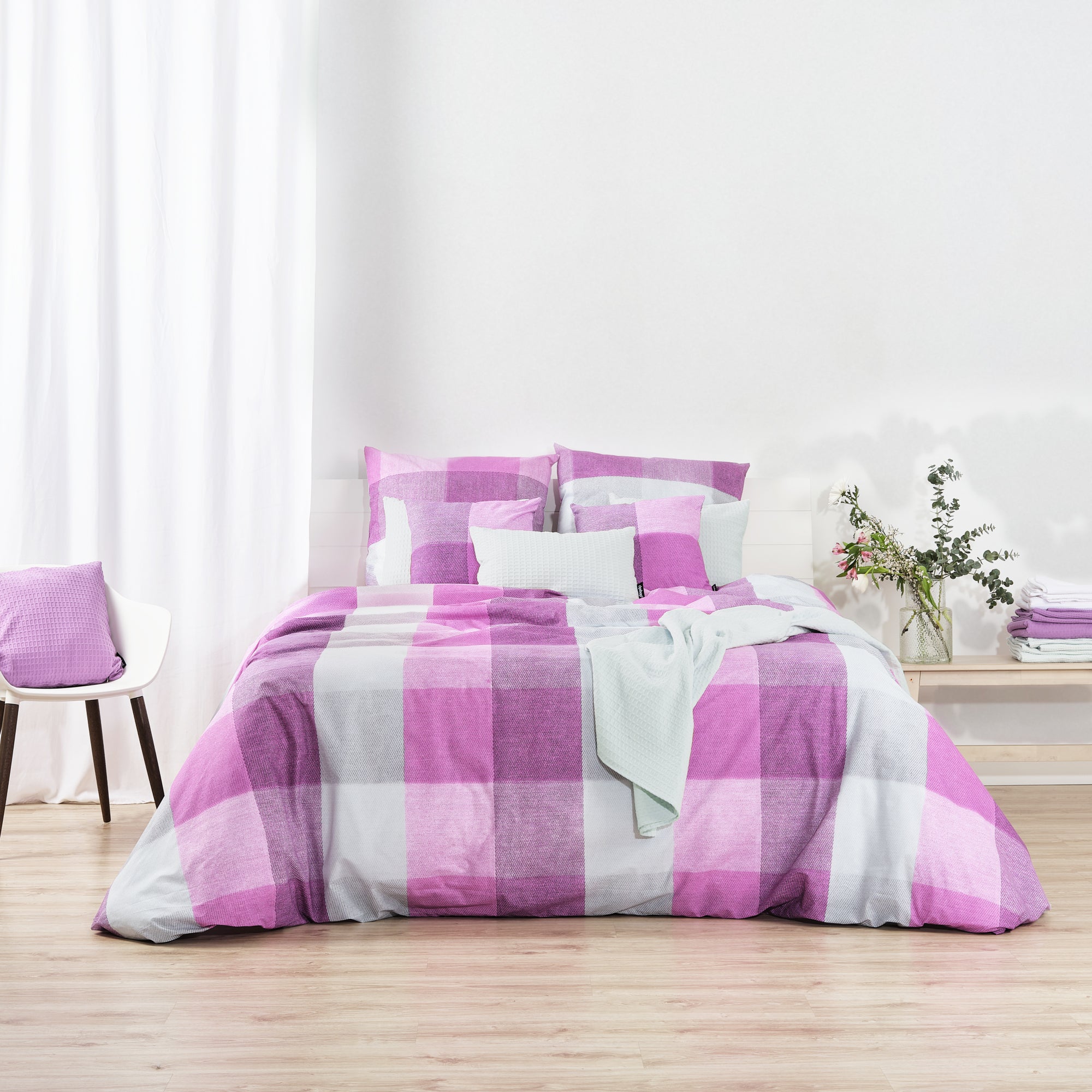 Housse de couette Bath lilas 100% coton
