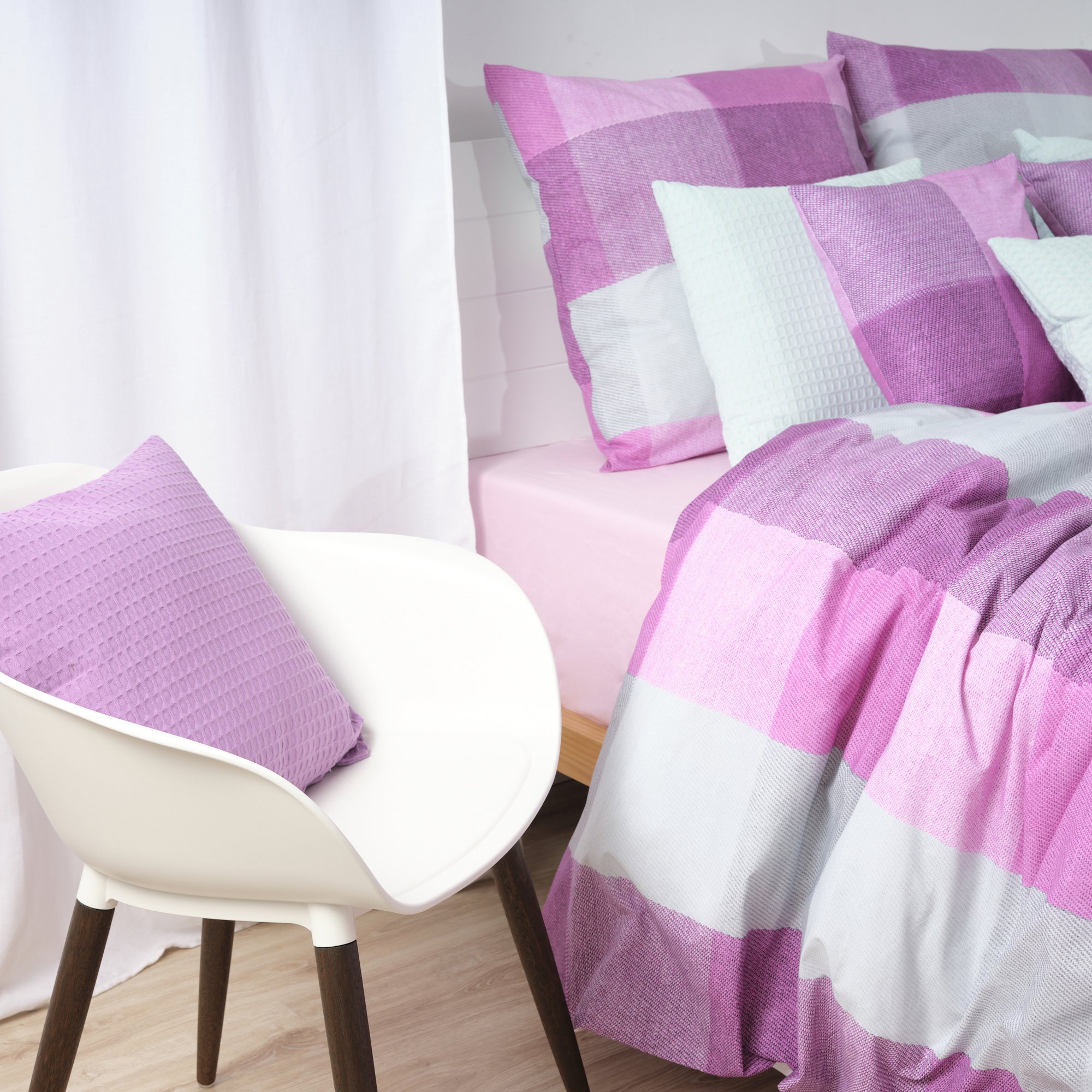 Housse de couette Bath lilas 100% coton