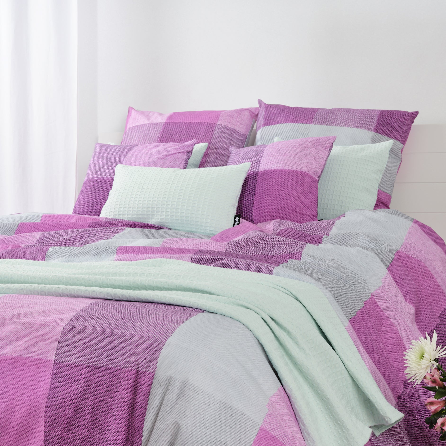 Housse de couette Bath lilas 100% coton