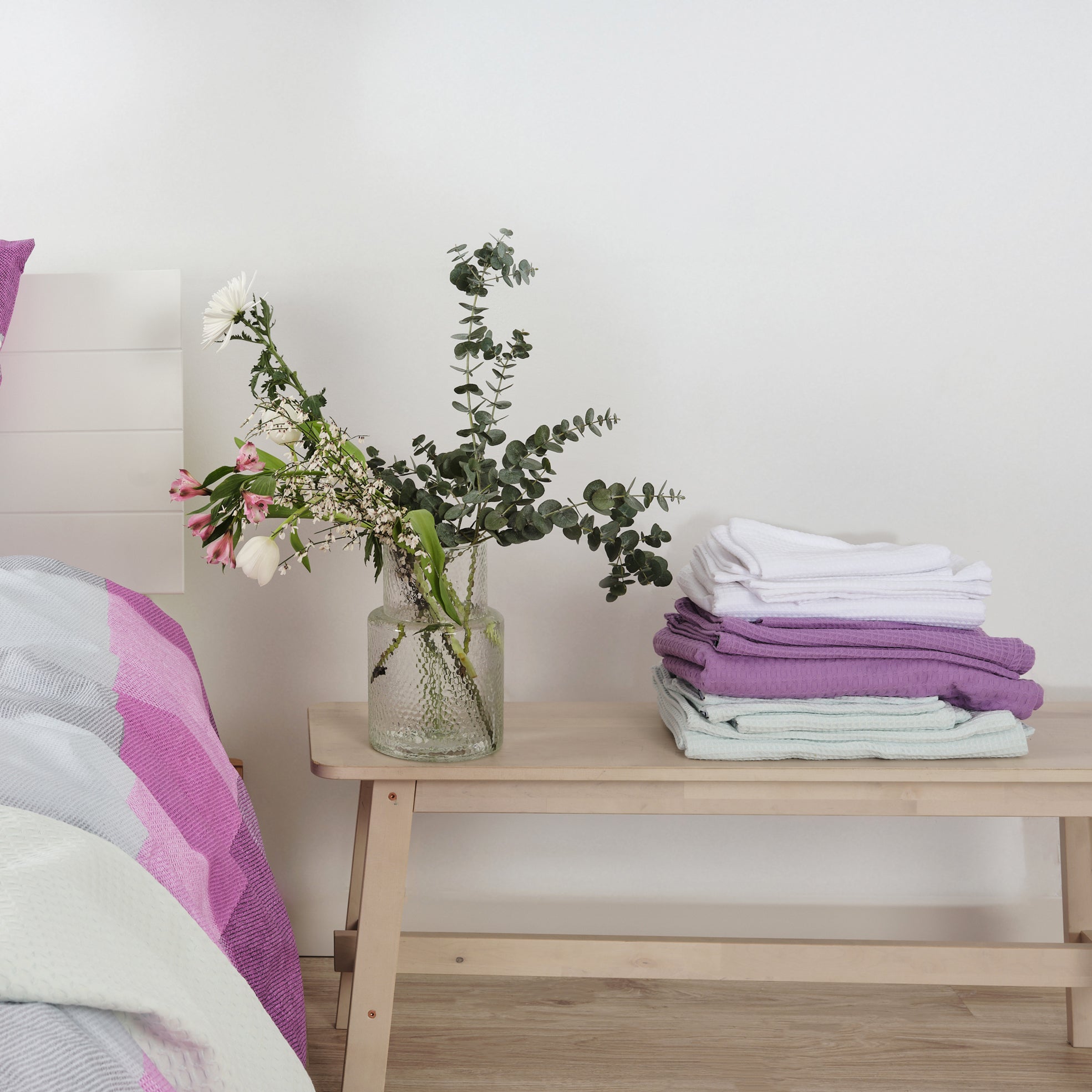 Housse de couette Bath lilas 100% coton