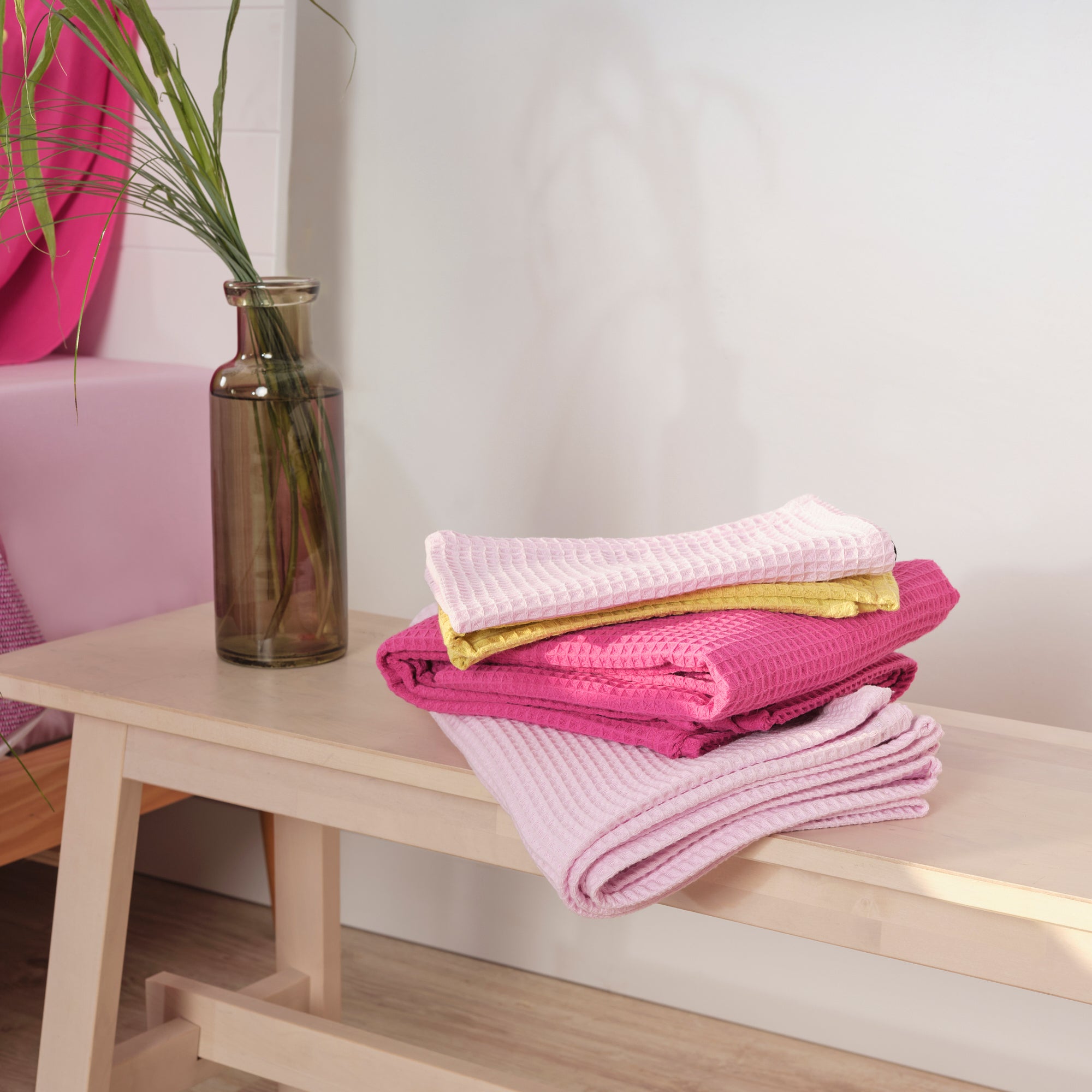 Housse de couette rose de bain 100% coton