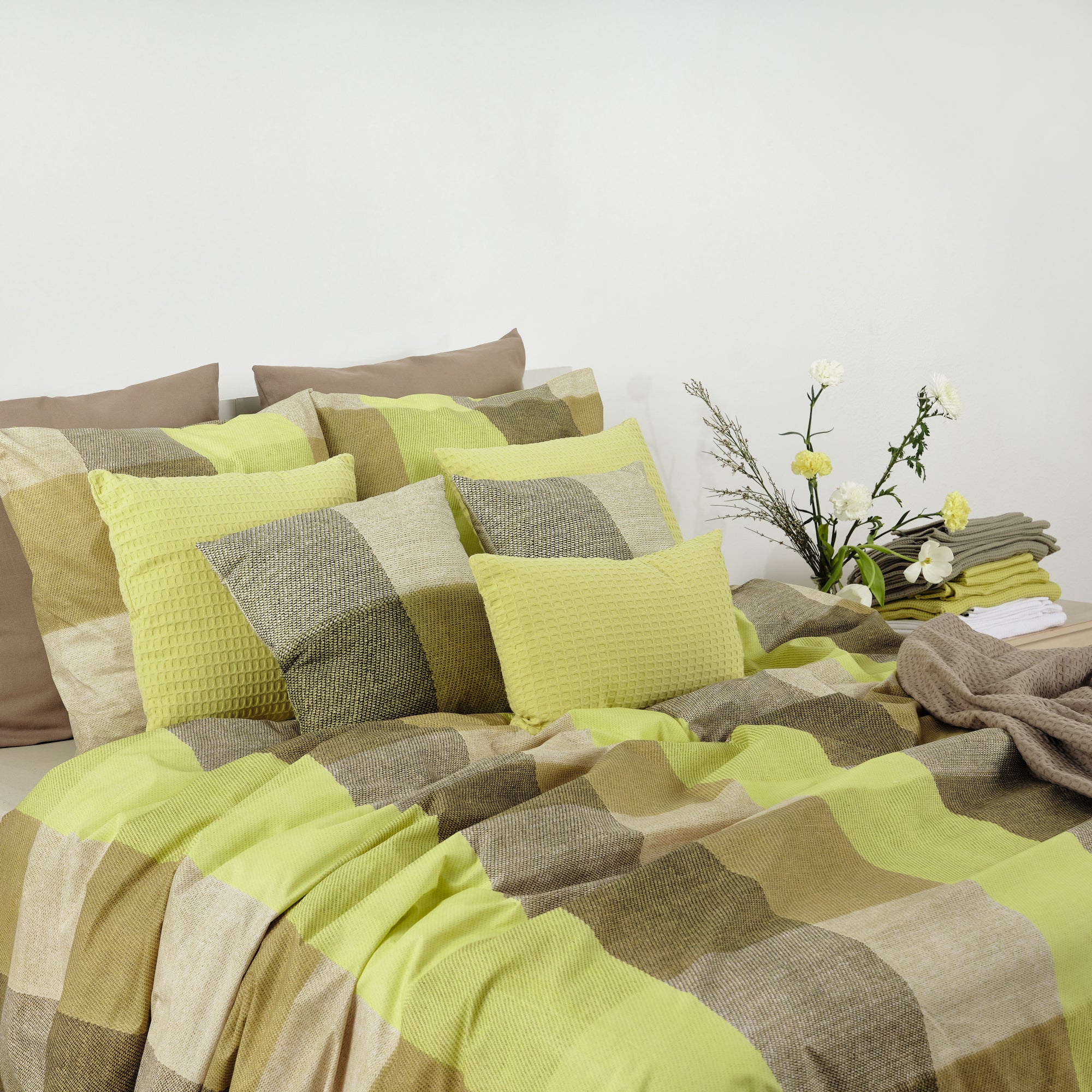 Housse de couette Bath Green 100% coton