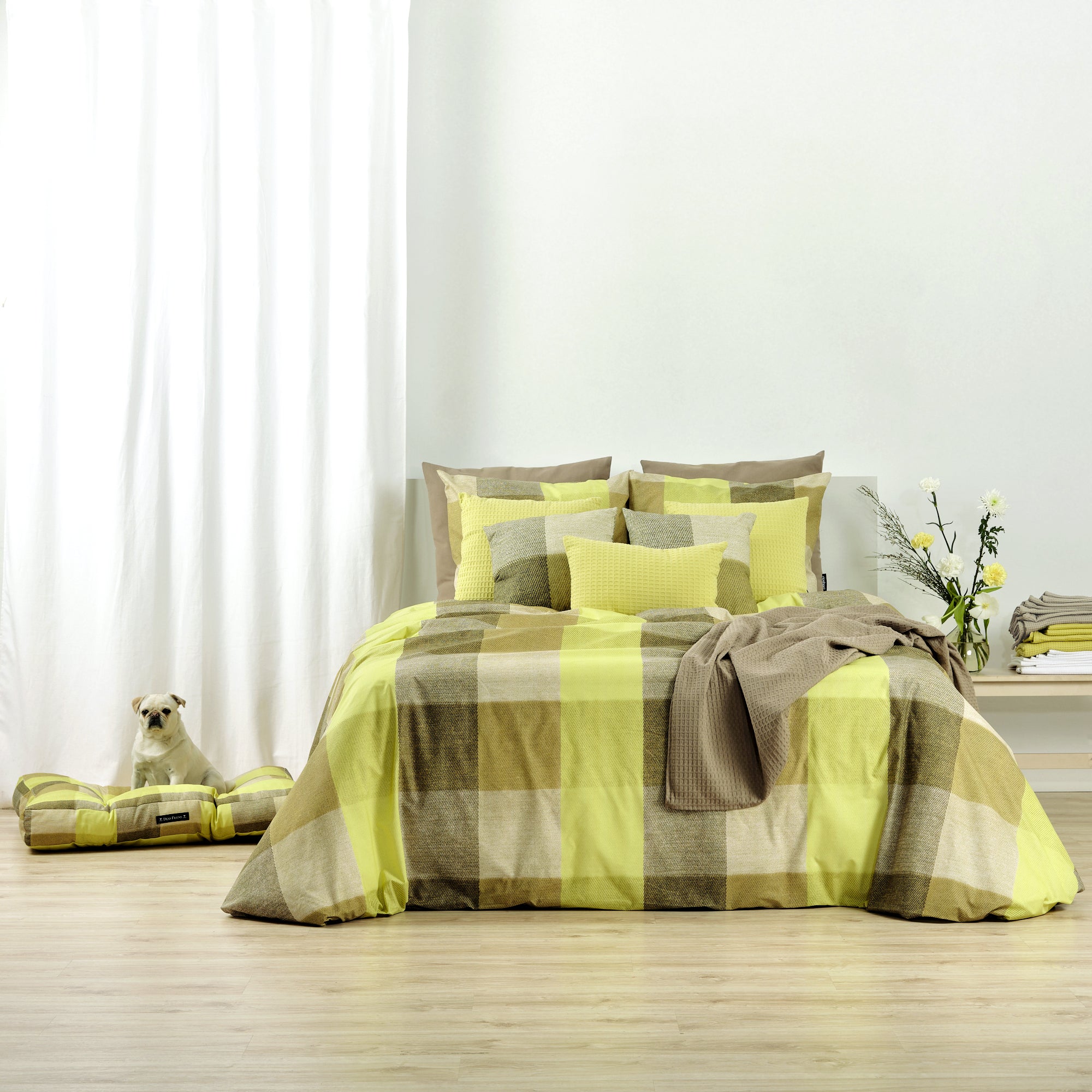 Housse de couette Bath Green 100% coton