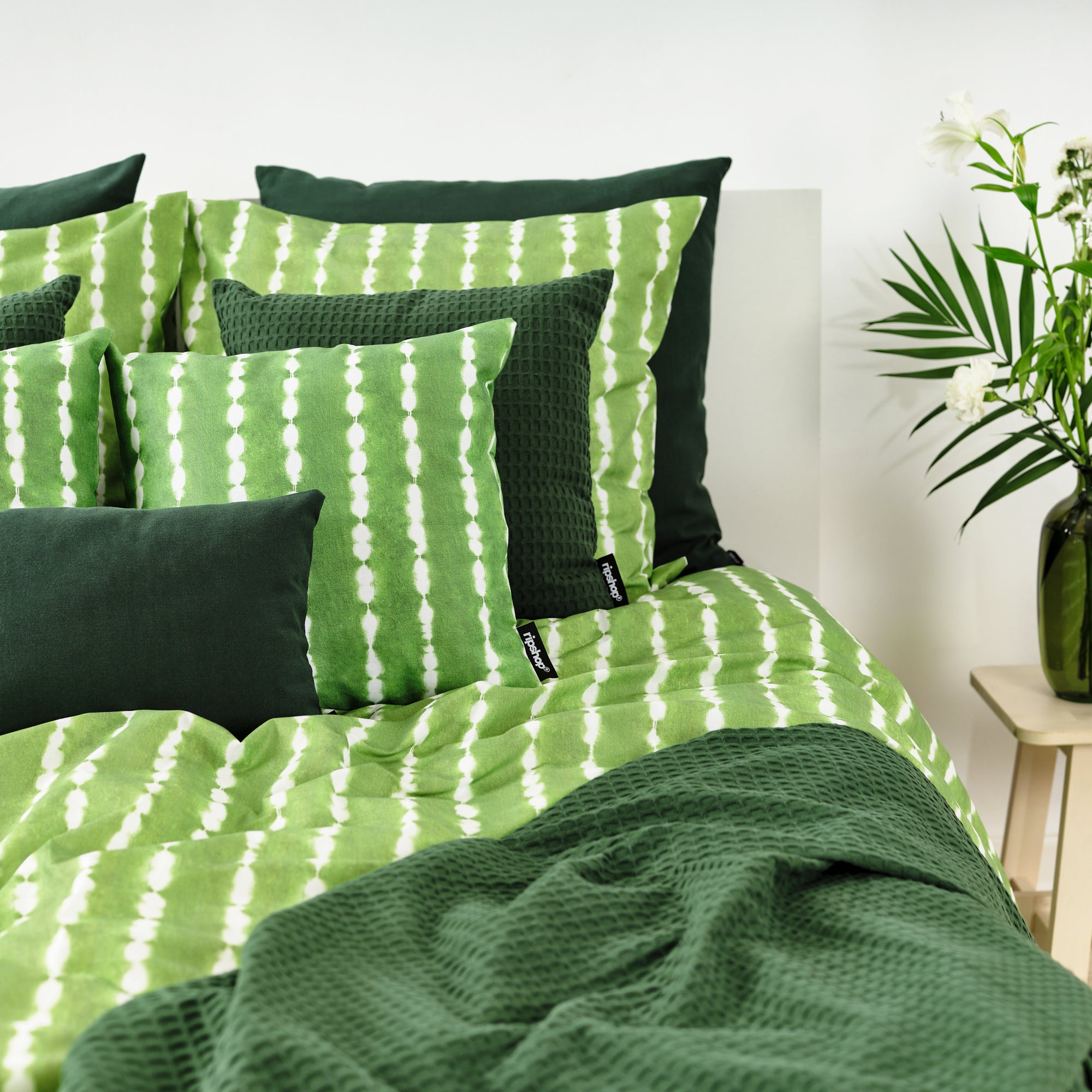 Housse de couette Bolton Green 100% coton