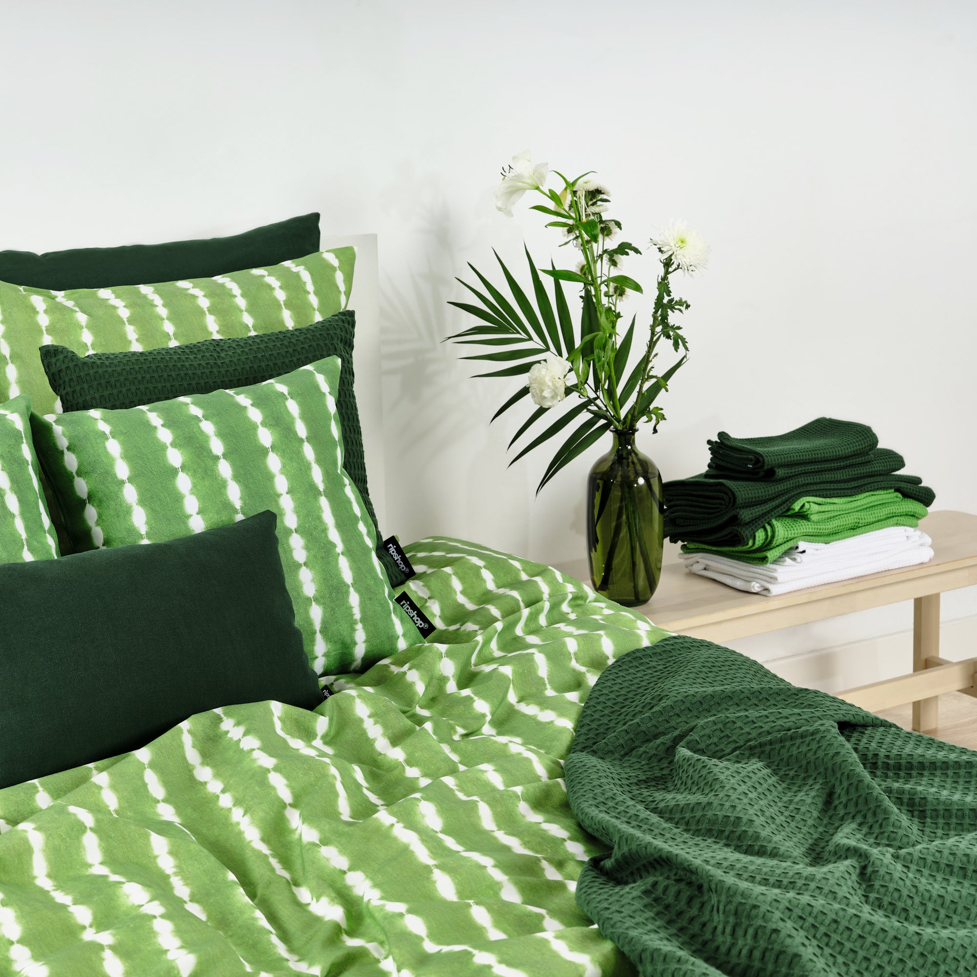 Housse de couette Bolton Green 100% coton
